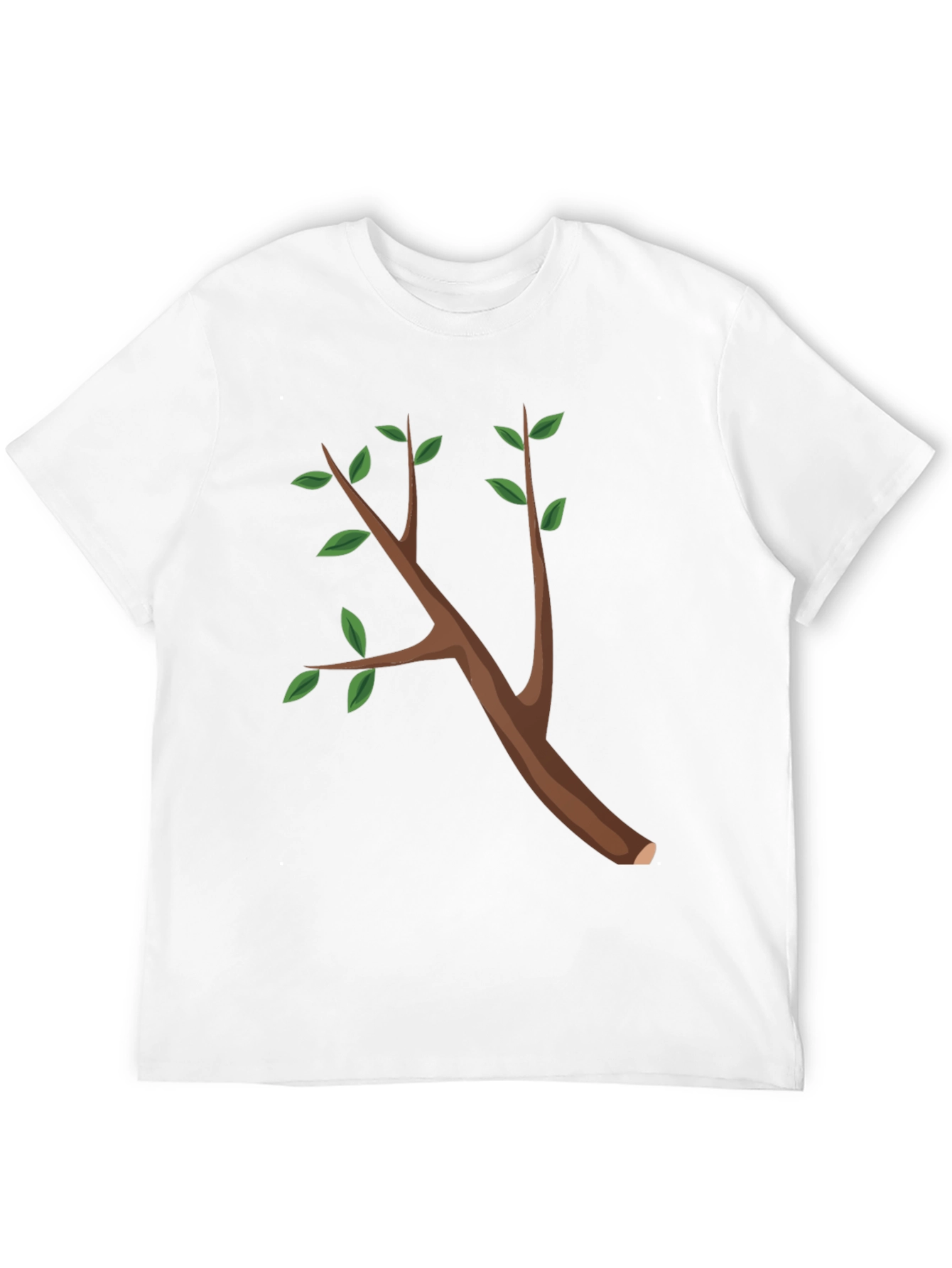 Black Nature Branch Graphic Tee - Black Cotton T-Shirt view 12