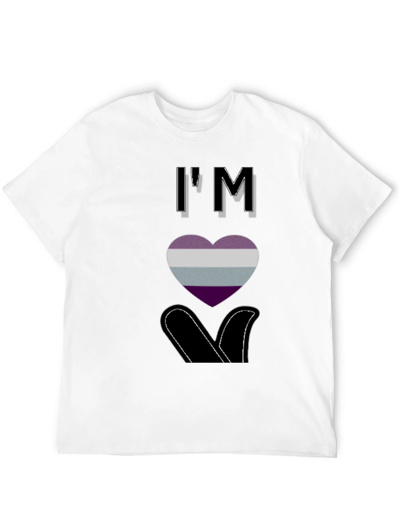 Black Asexual Pride T-Shirt - I'm Ace Heart Design view 12