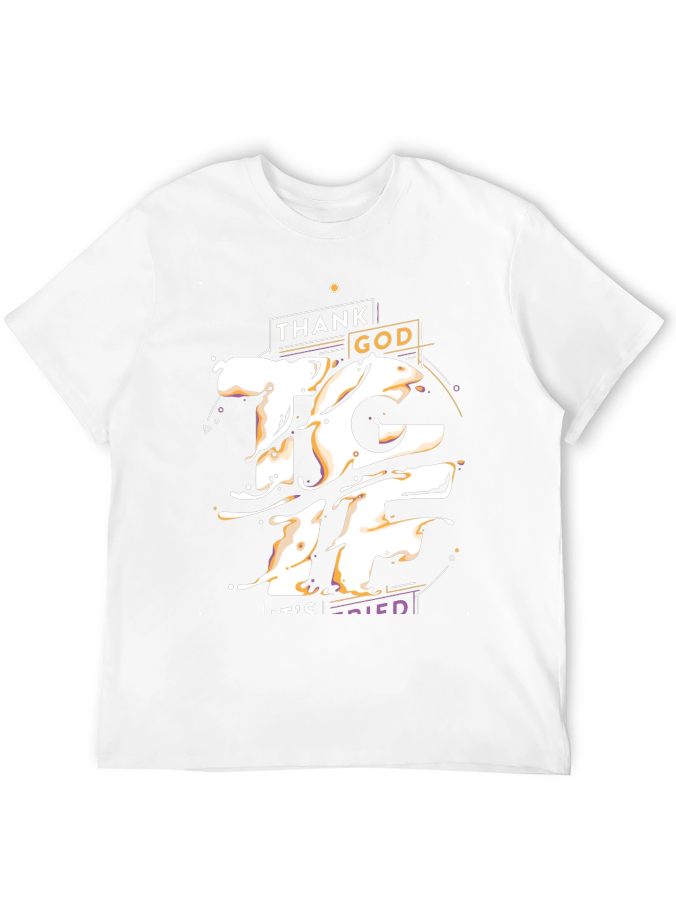 Black Thank God It's Fried Graphic T-Shirt view 12