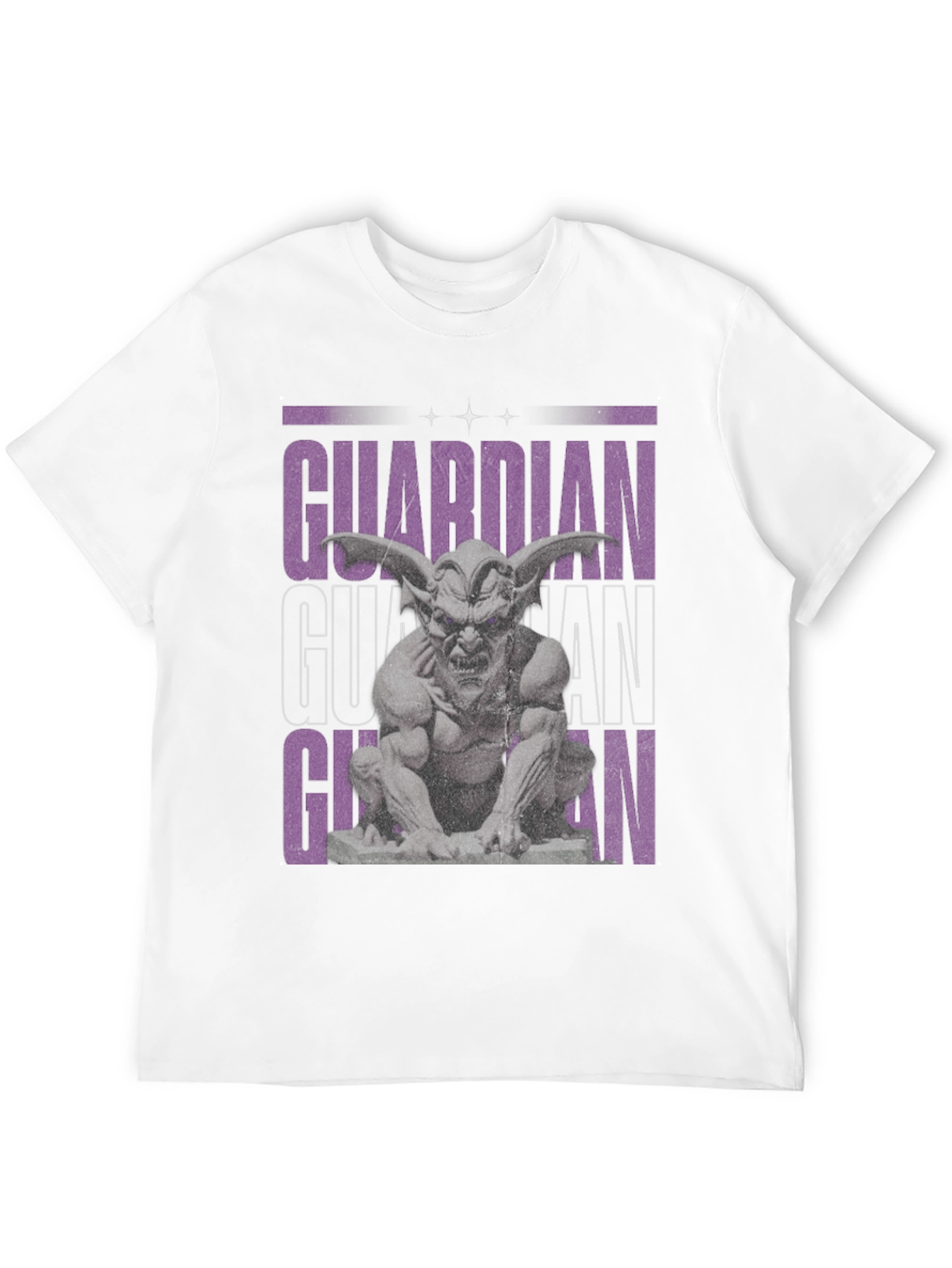 Black Guardian Gargoyle Graphic Tee - Black Cotton view 12