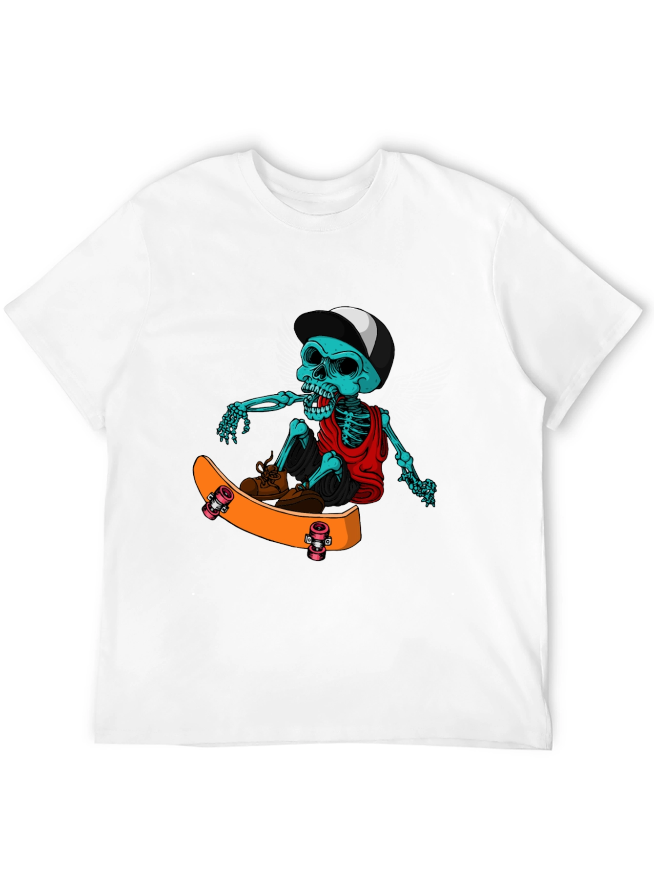 Black Skateboarding Skeleton T-Shirt view 12