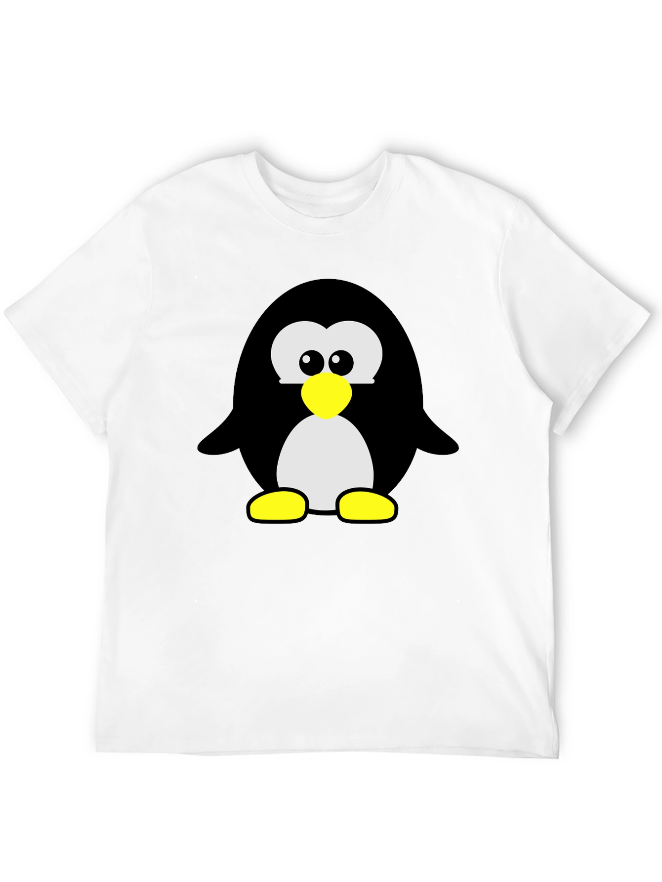 Black Cartoon Penguin Graphic Print T-Shirt - Black view 12