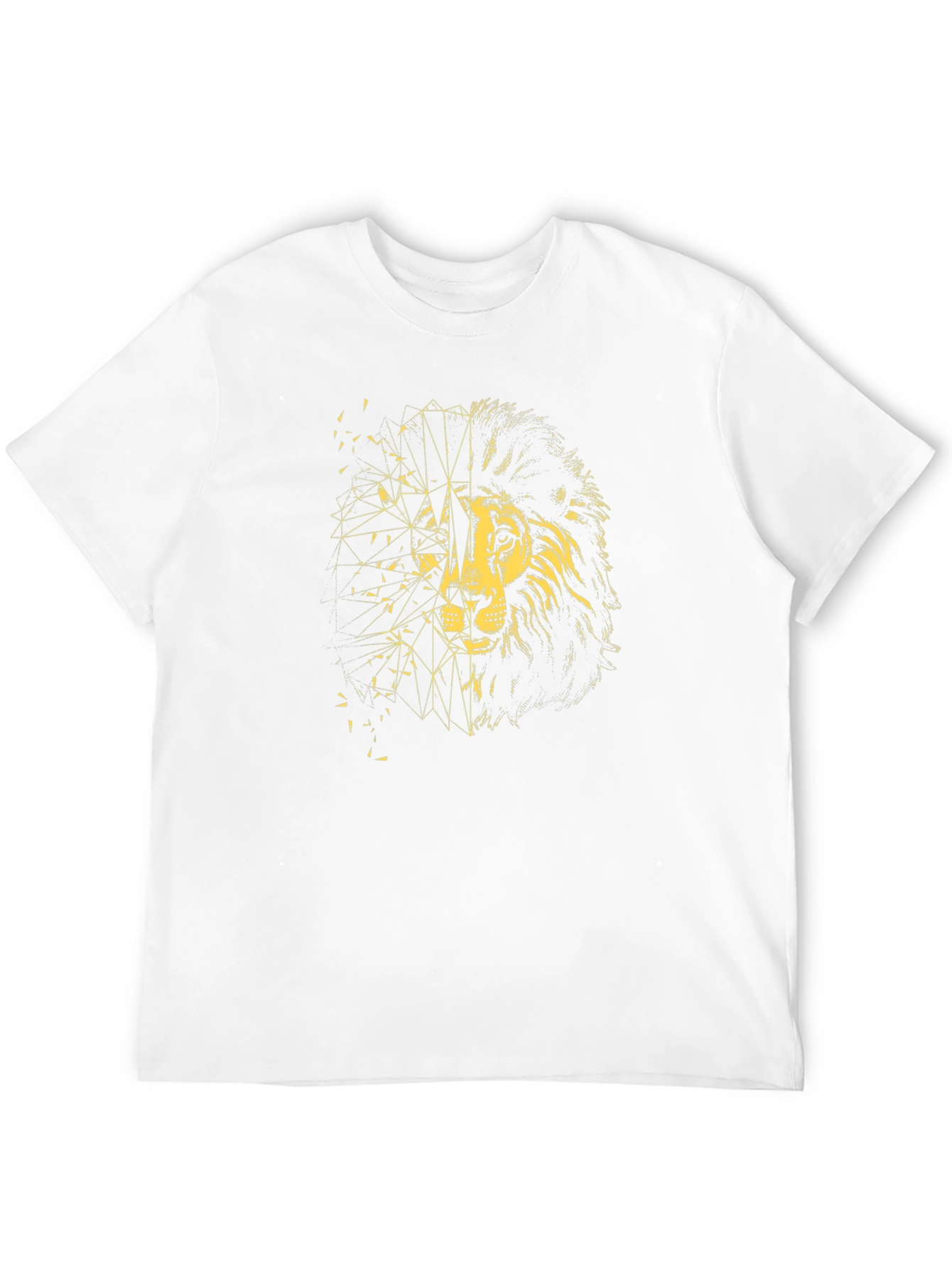 Black Geometric Lion Graphic Tee - Black view 12