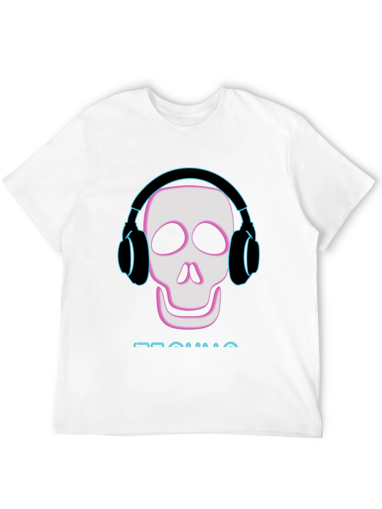 Black Skull with Headphones Black T-Shirt view 12