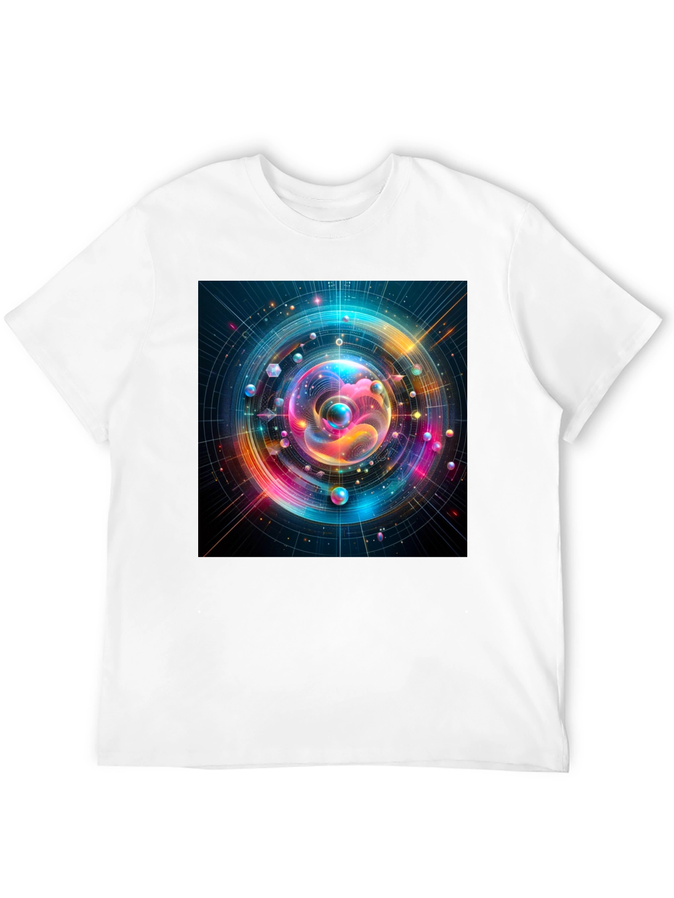 Black Colorful Space T-Shirt - Unique Design view 12