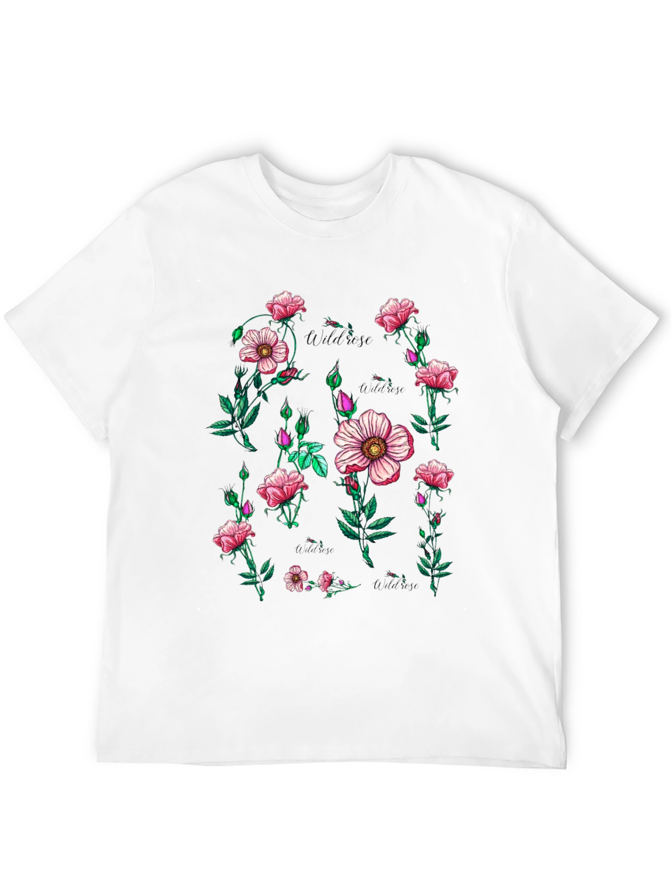 Black Wildrose Floral Print Black T-Shirt view 12