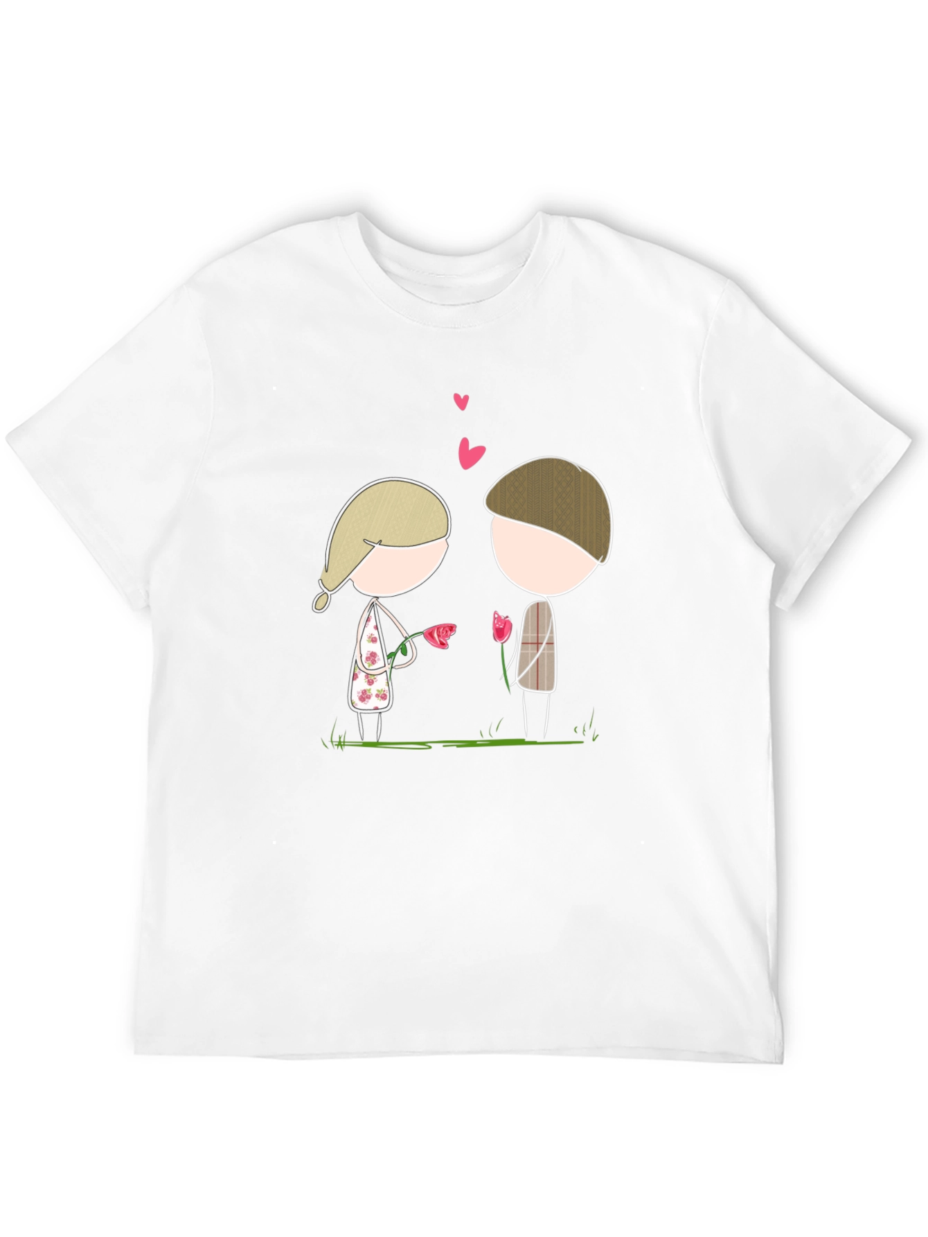 Black Cute Couple Cartoon Graphic Tee view 12