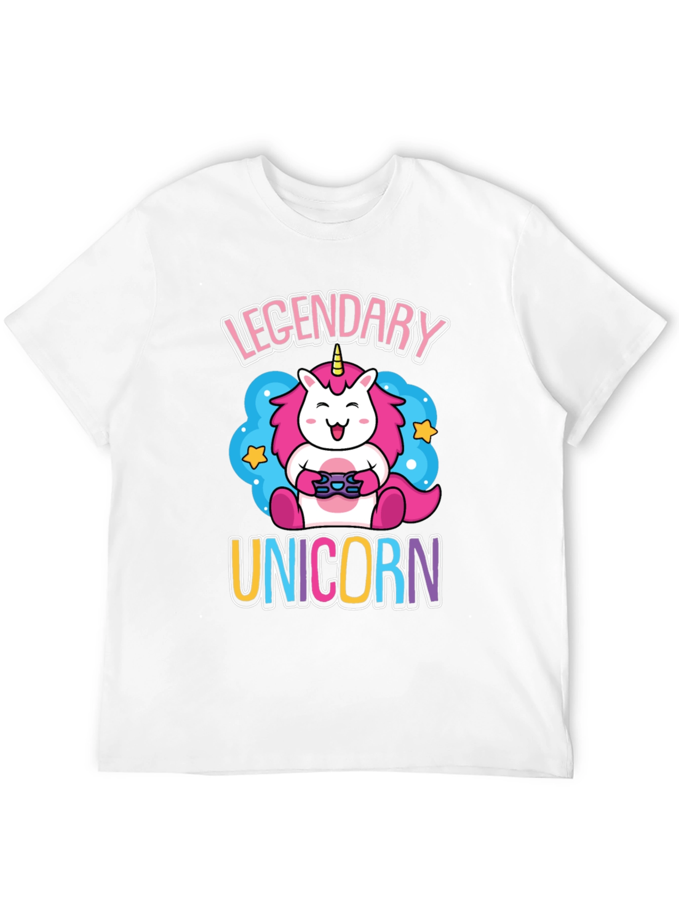 Black Legendary Unicorn Gamer Graphic T-Shirt view 12