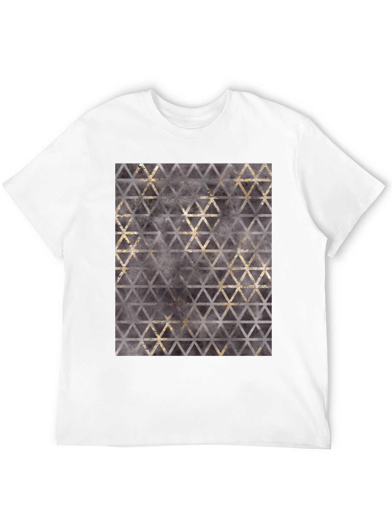 Black Geometric Triangle Print T-Shirt view 12