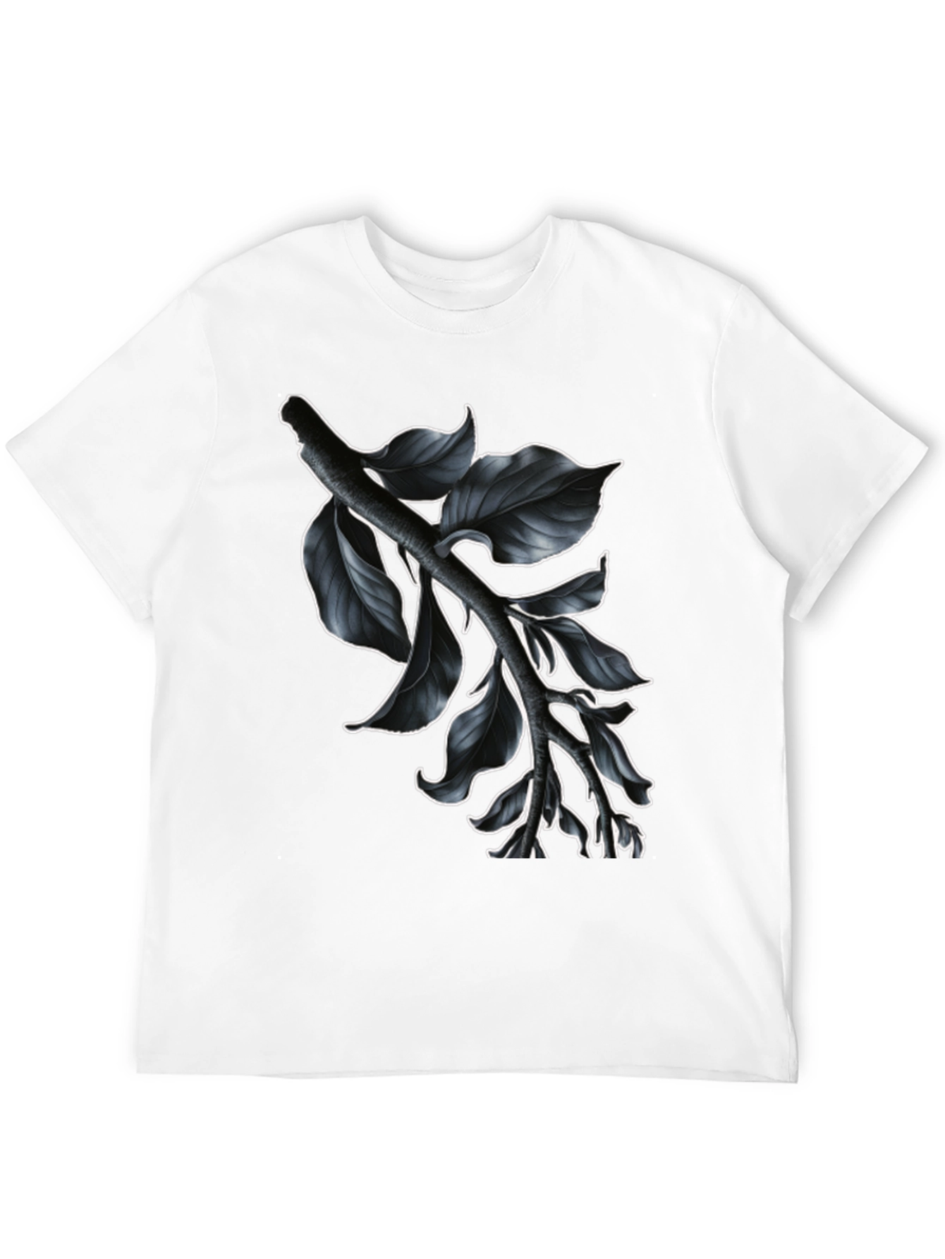 Black Botanical Branch Graphic Tee - Modern Black view 12
