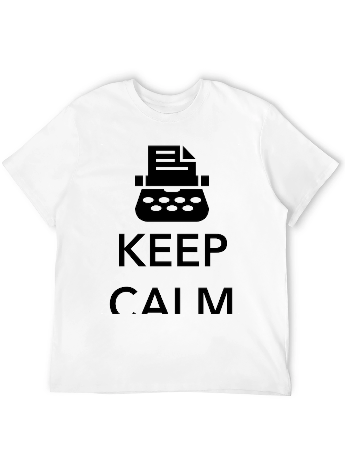 Black Keep Calm Typewriter Black T-Shirt view 12