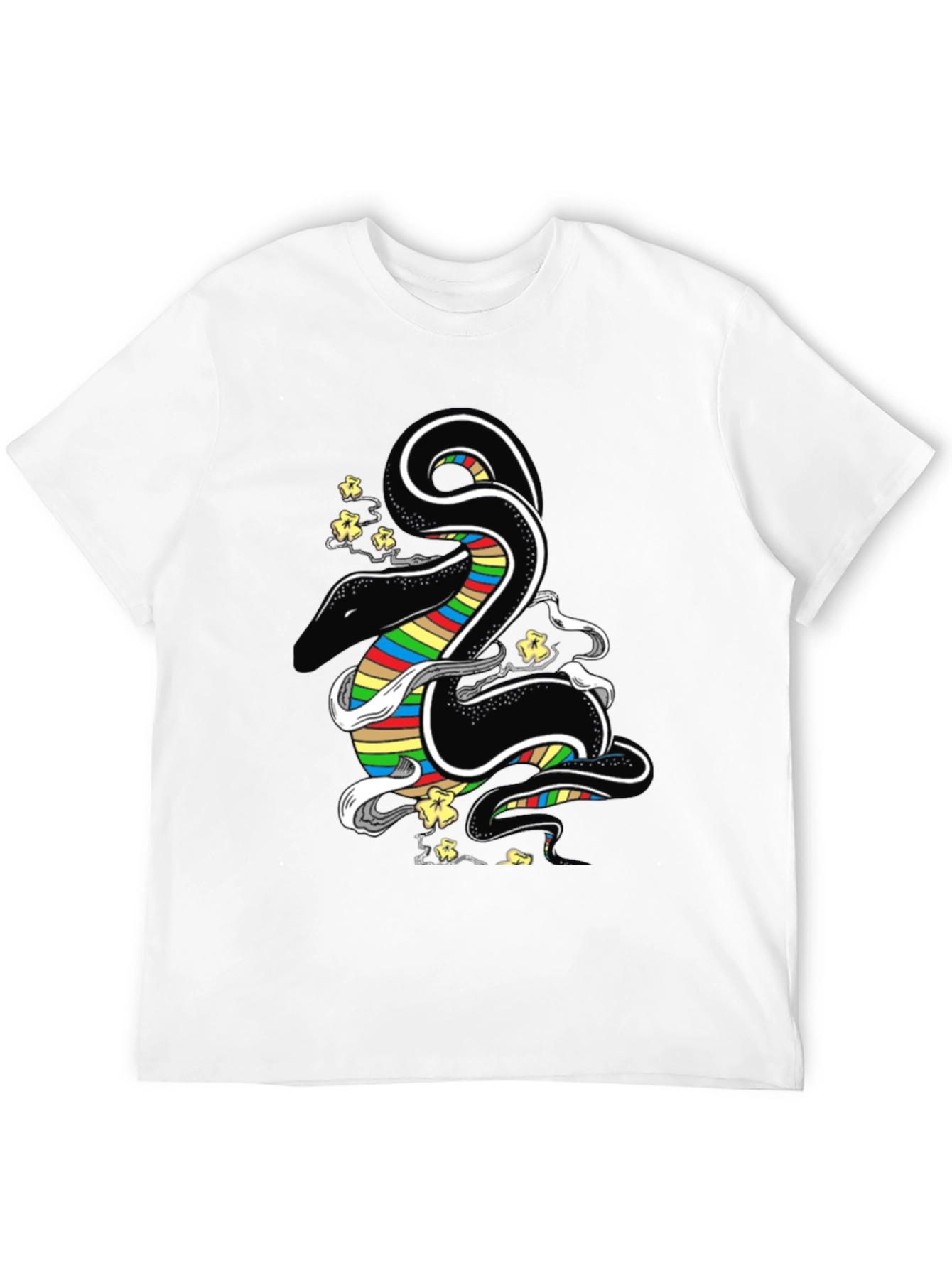 Black Rainbow Snake Graphic T-Shirt - Men's view 12