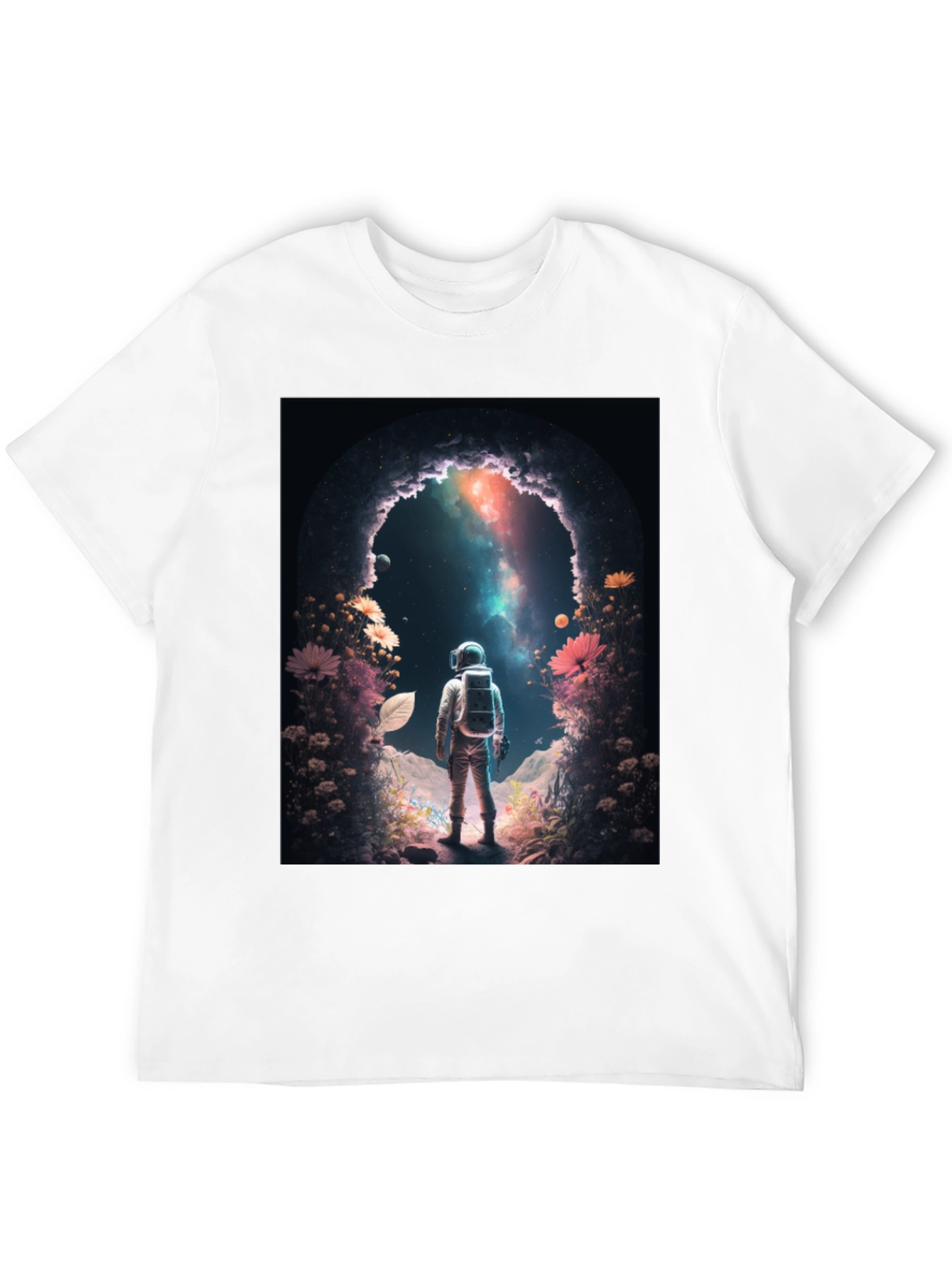Black Astronaut Galaxy Portal Graphic Tee - Black view 12
