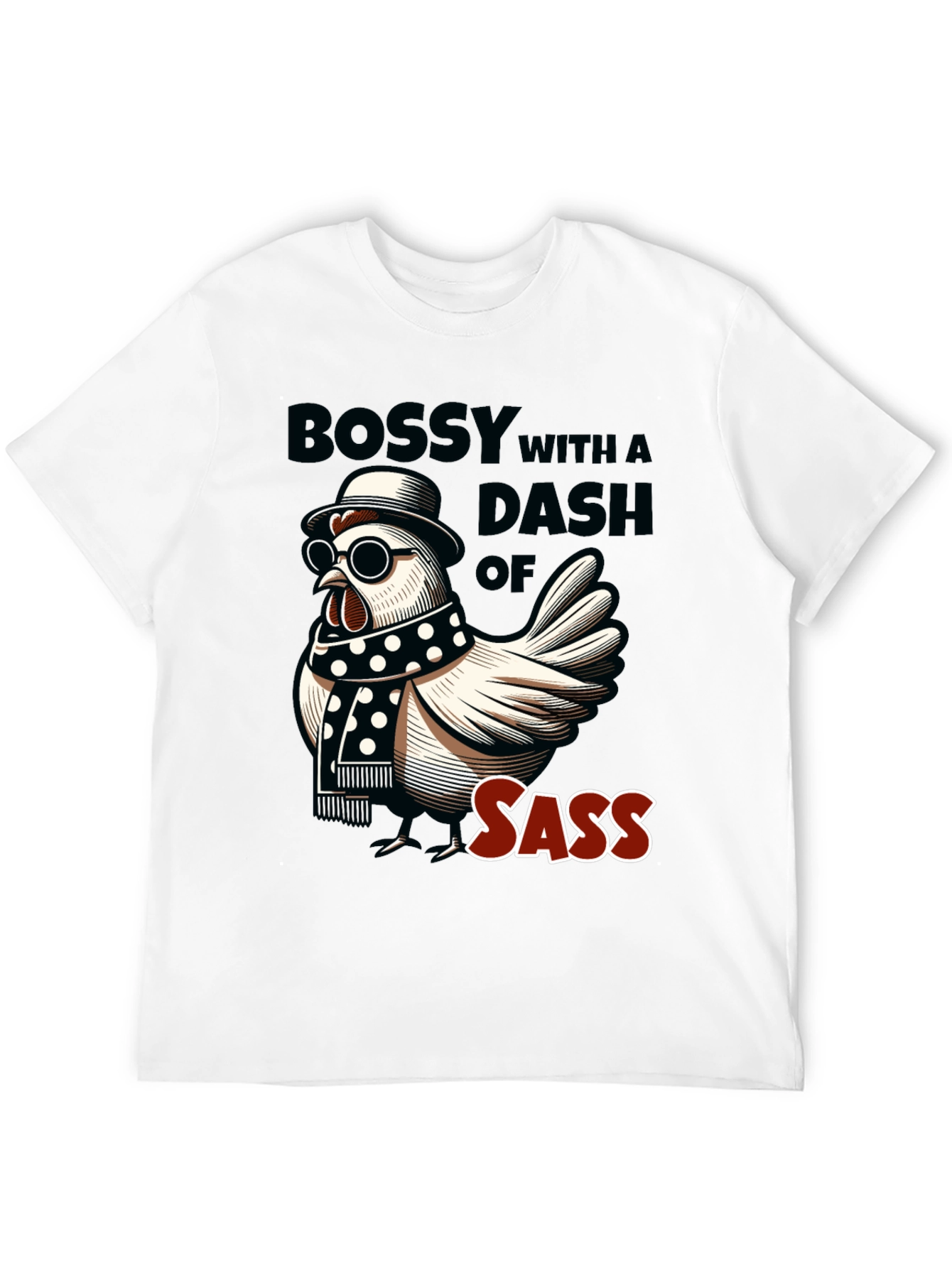 Black Bossy Sass Chicken Graphic Tee view 12