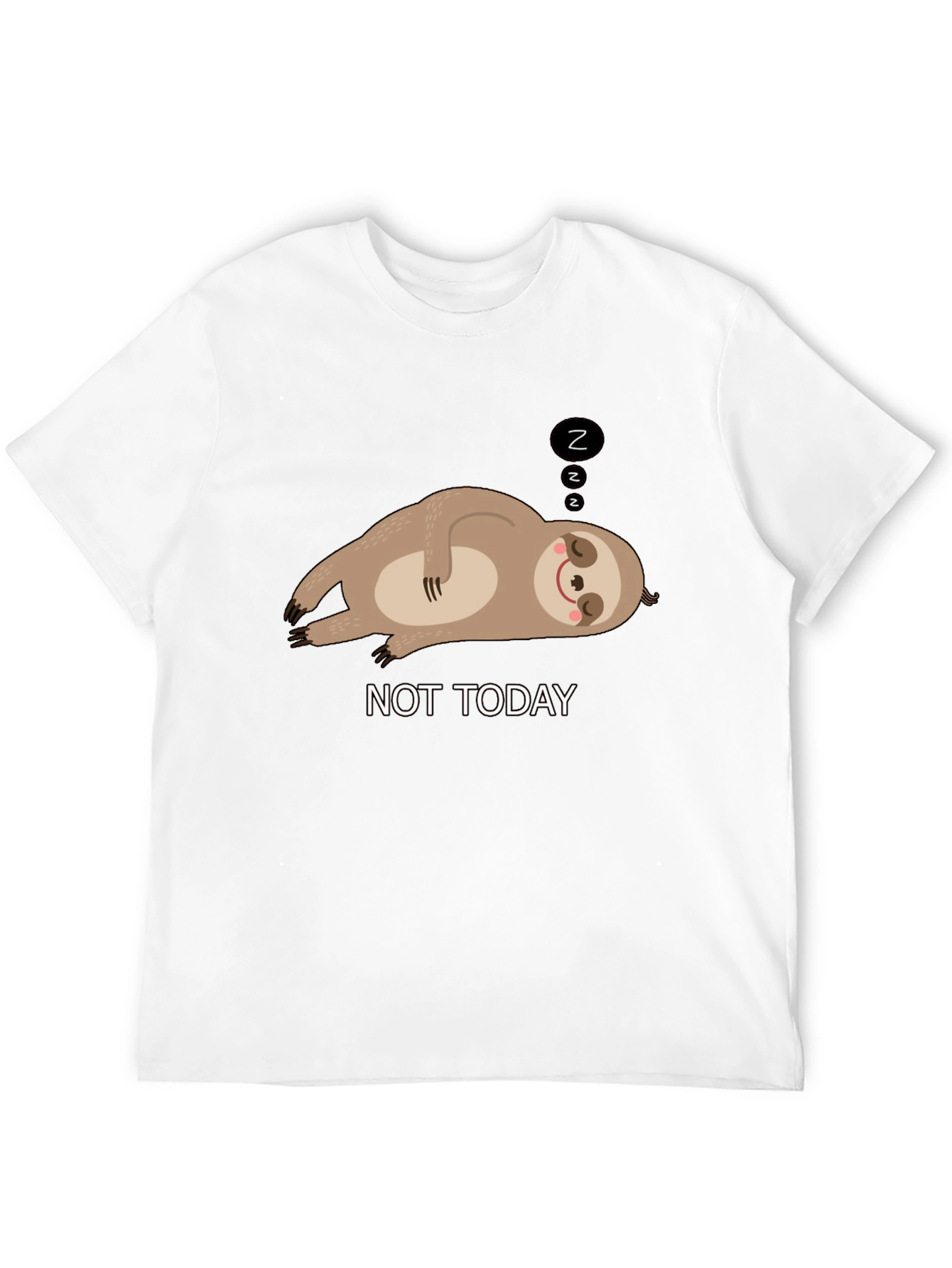 Black Not Today Sloth Graphic Tee - Relaxed Fit T-Shirt view 12