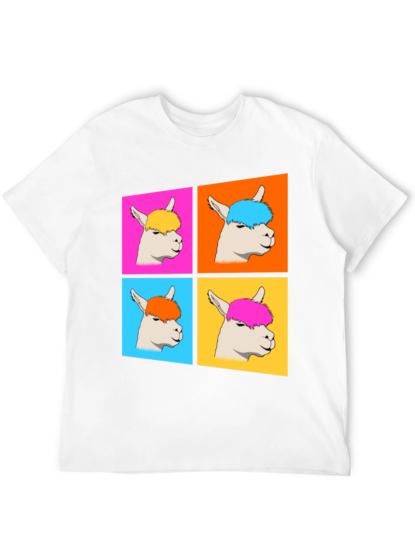 Black Alpaca Pop Art Graphic T-Shirt view 12