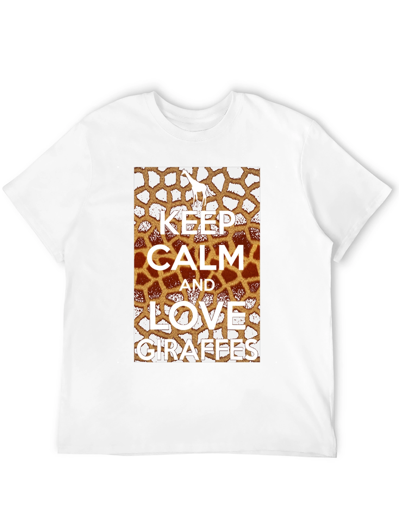 Black Keep Calm Love Giraffes Graphic Tee view 12
