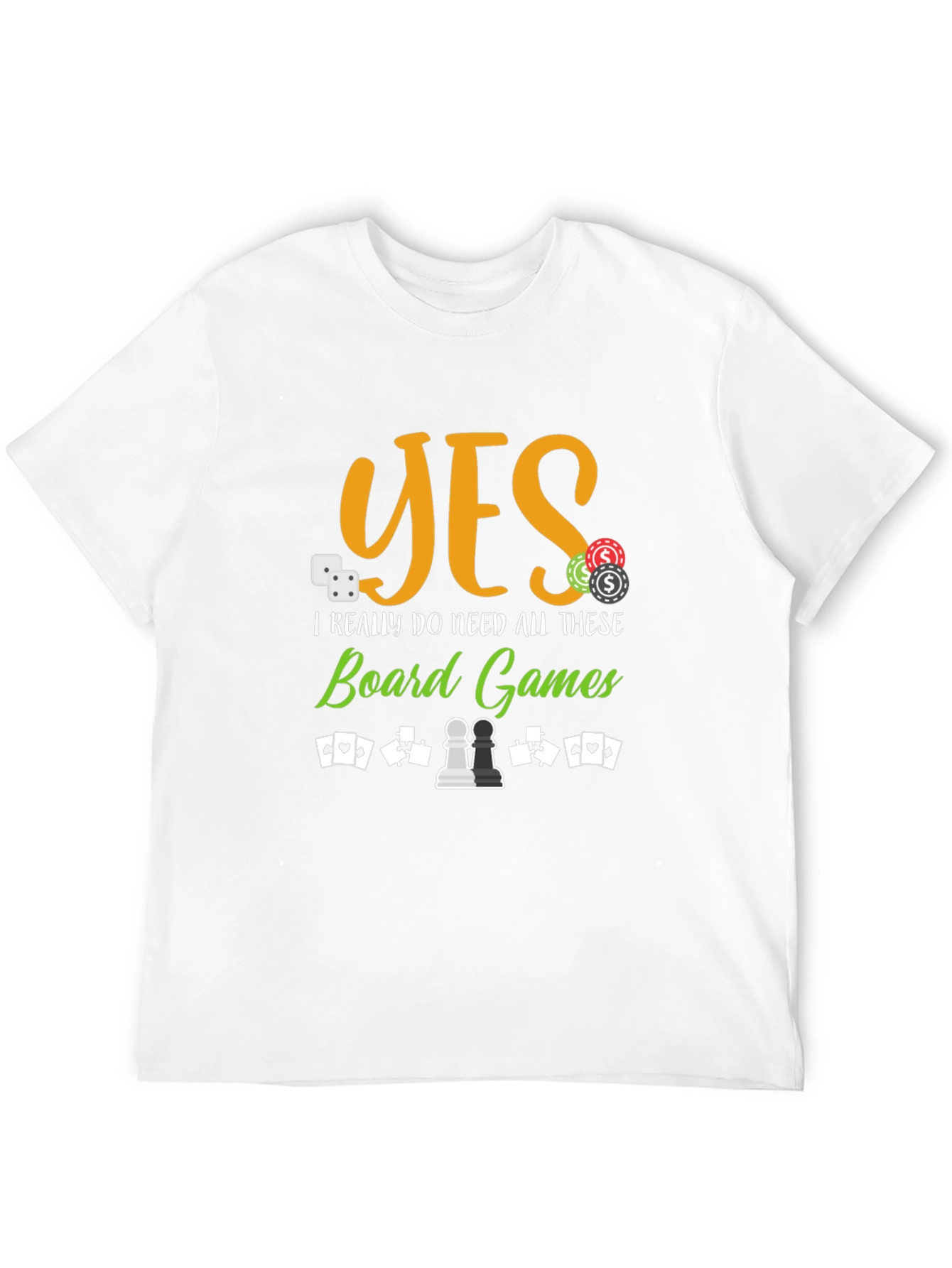 Black Board Games Graphic Tee - Yes I Need These Board Games T-Shirt view 12