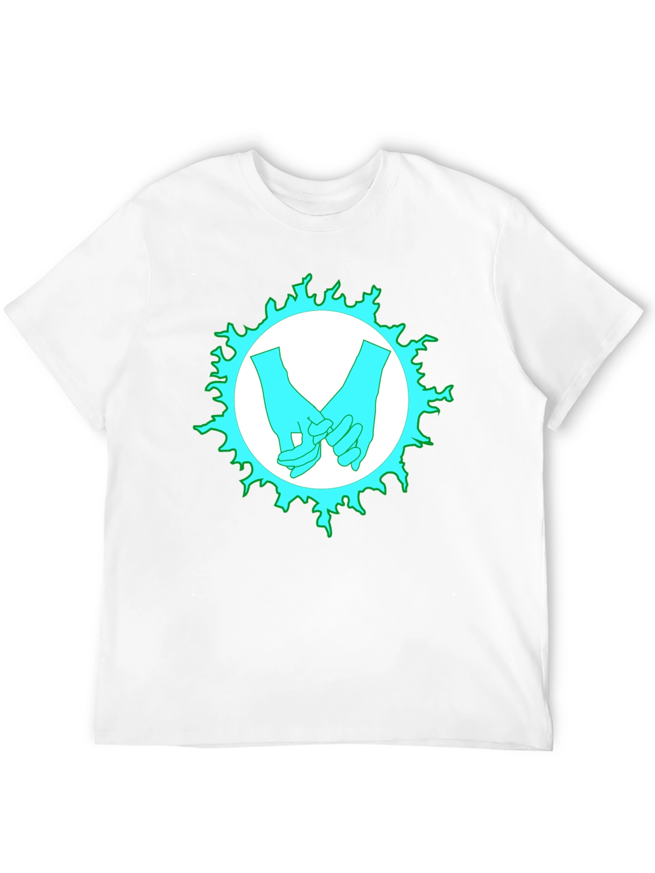 Black Cyan Hands Graphic Print Black T-Shirt view 12