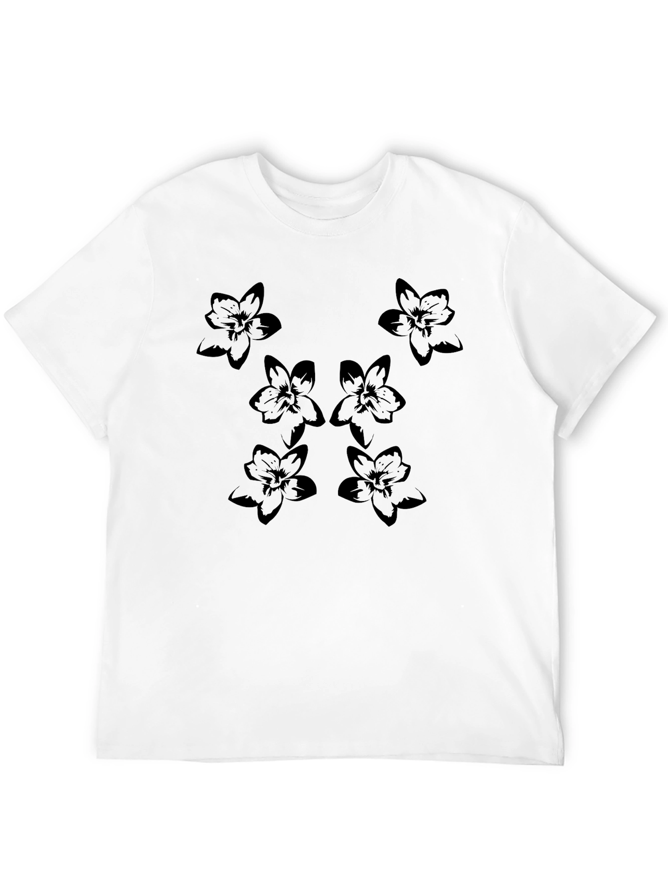 Black Floral Print Black T-Shirt - Stylish Casual Wear view 12