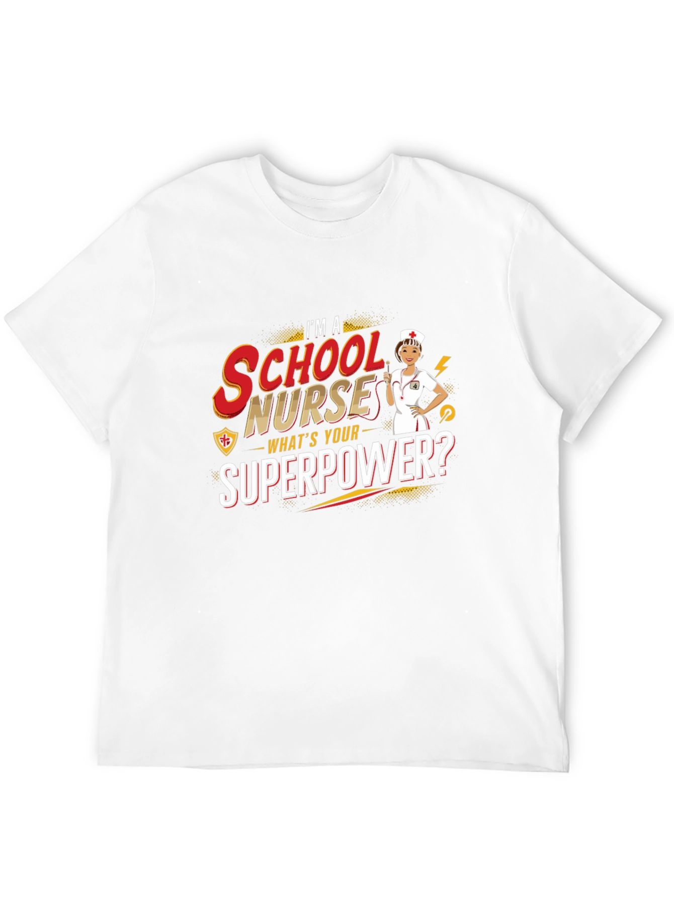 Black School Nurse Superpower T-Shirt view 12