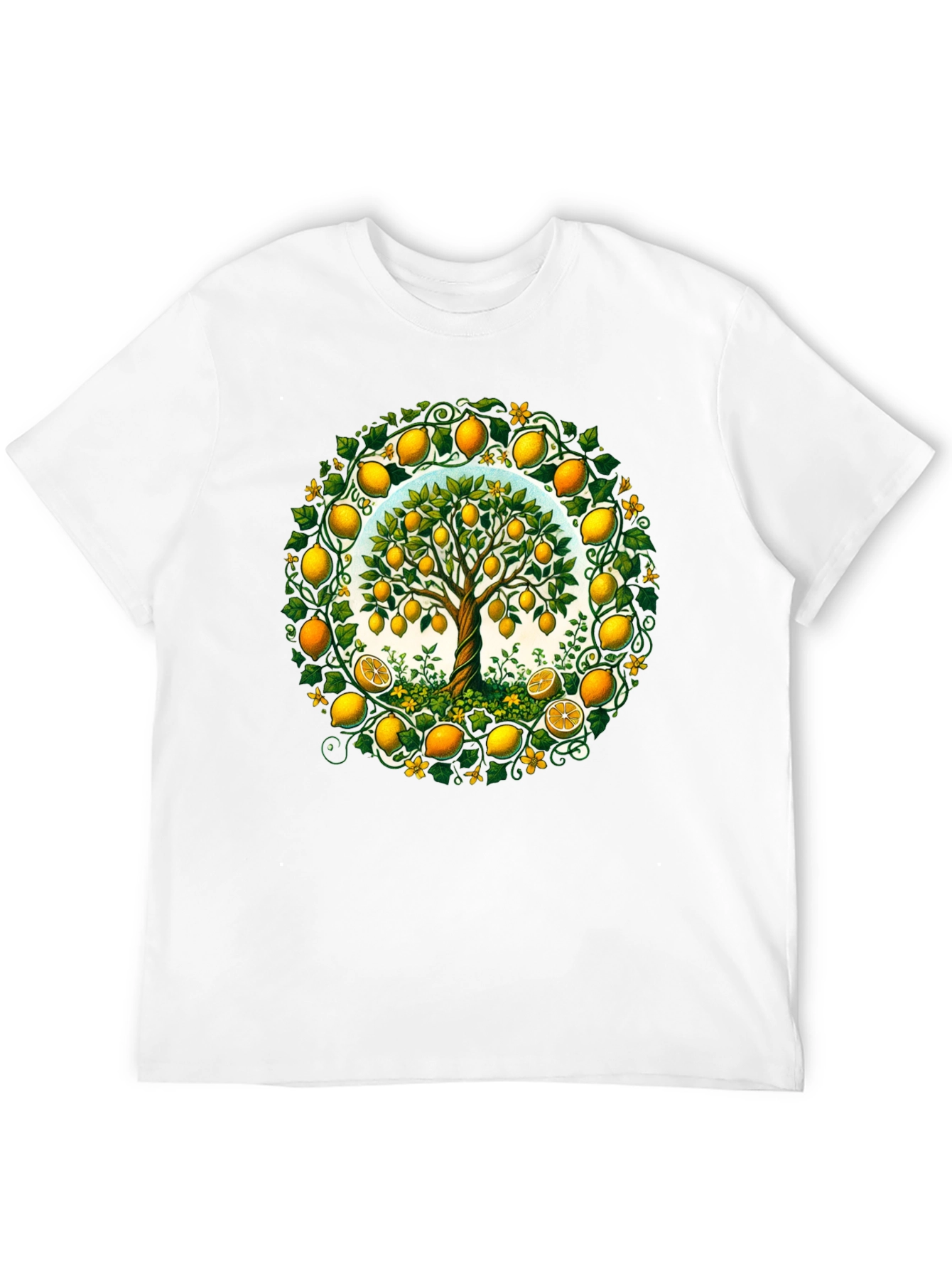 Black Lemon Tree Graphic Tee - Fresh Fruit Design view 12