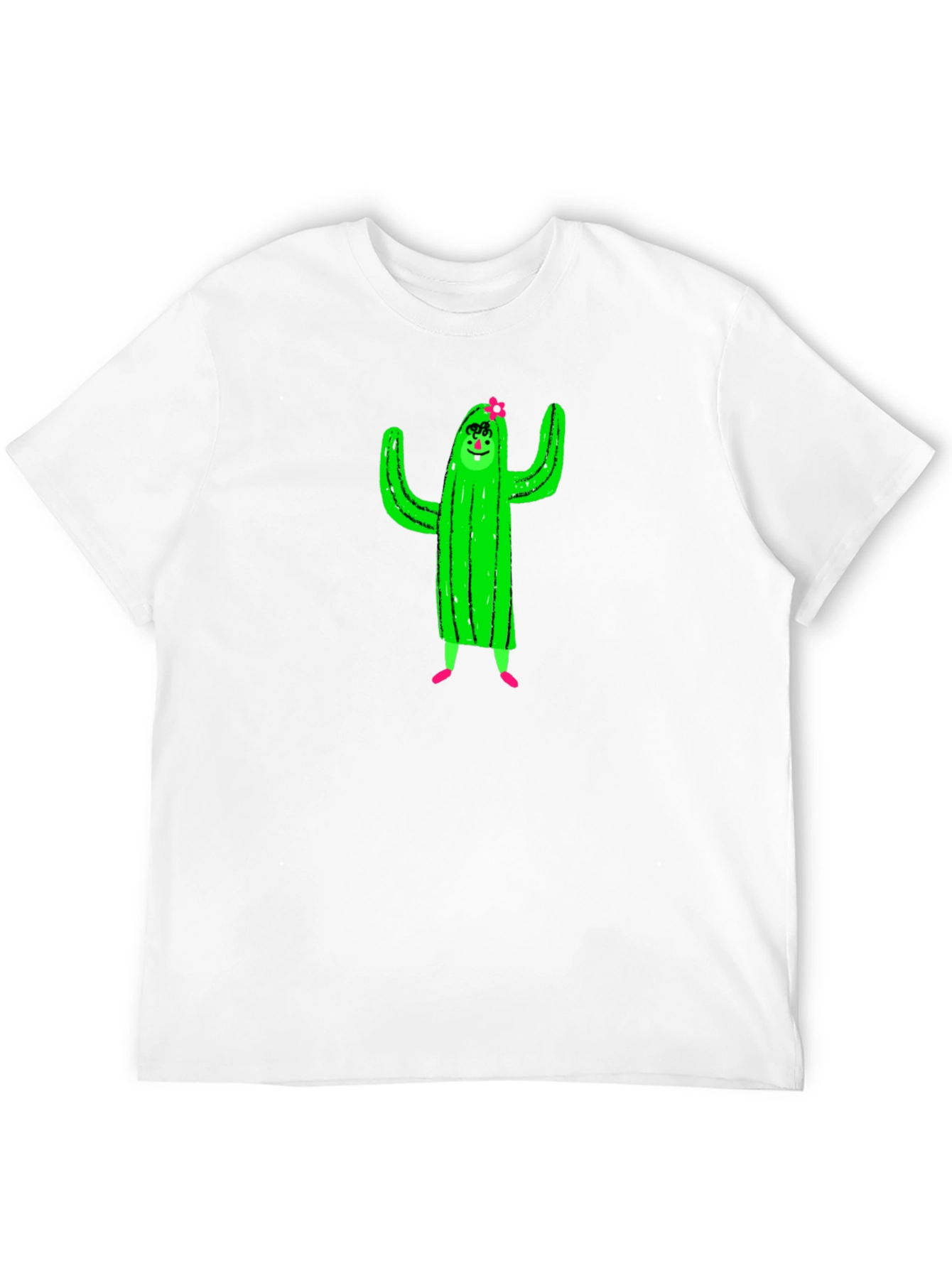 Black Cactus Character Graphic Black T-Shirt view 12