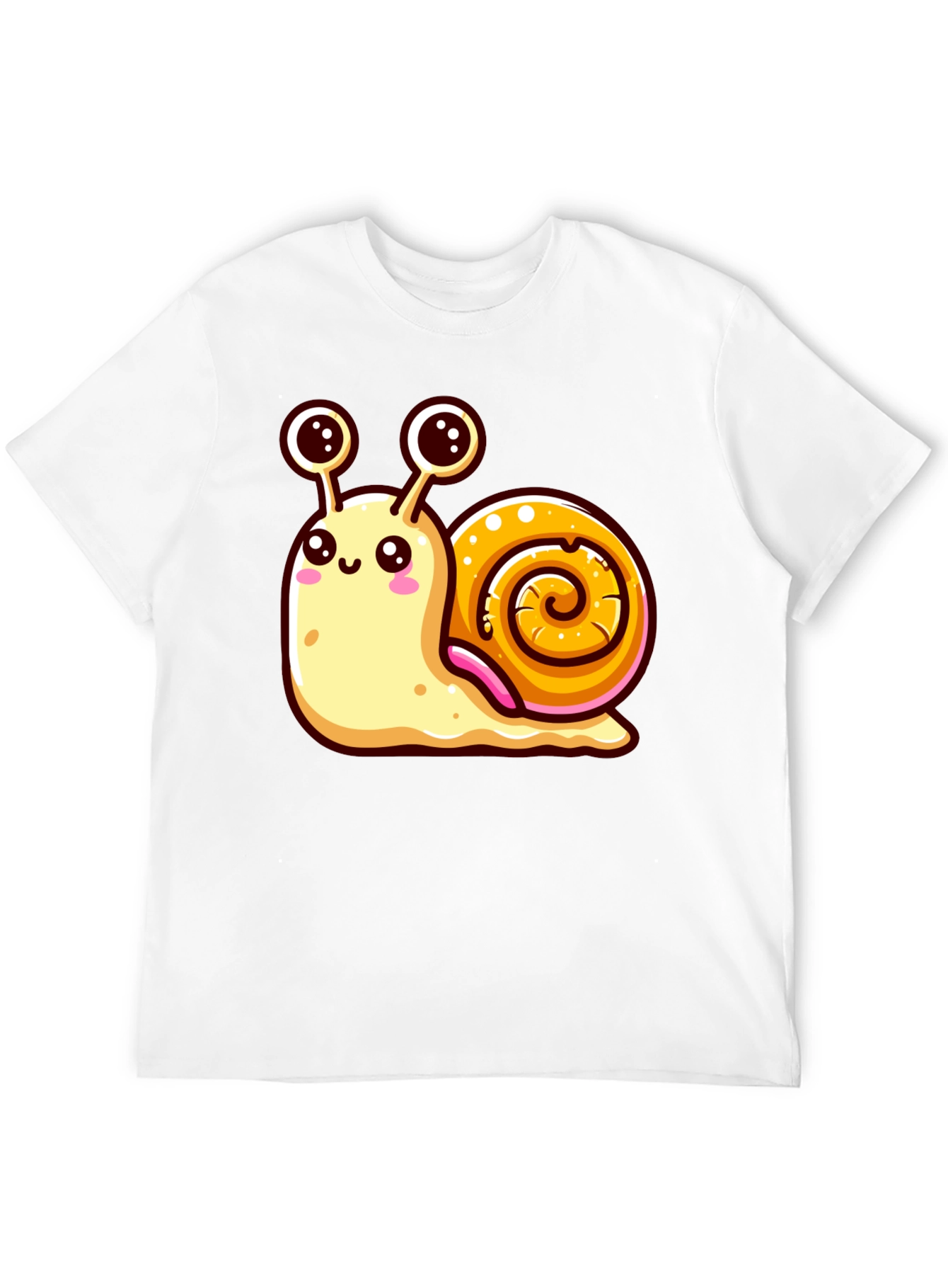 Black Cute Snail Graphic Tee - Black Unisex Shirt view 12