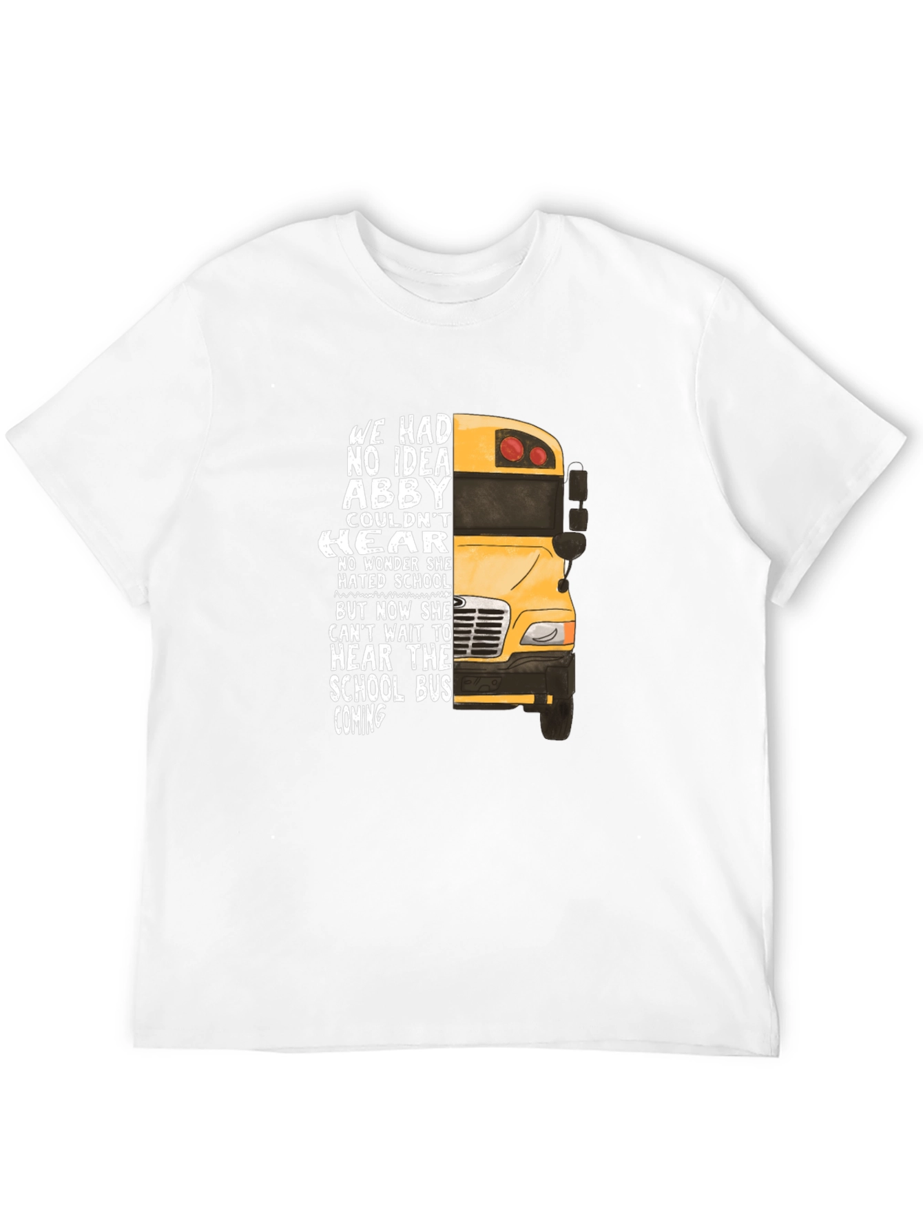 Black Abby School Bus T-Shirt - Hearing Loss Awareness view 12