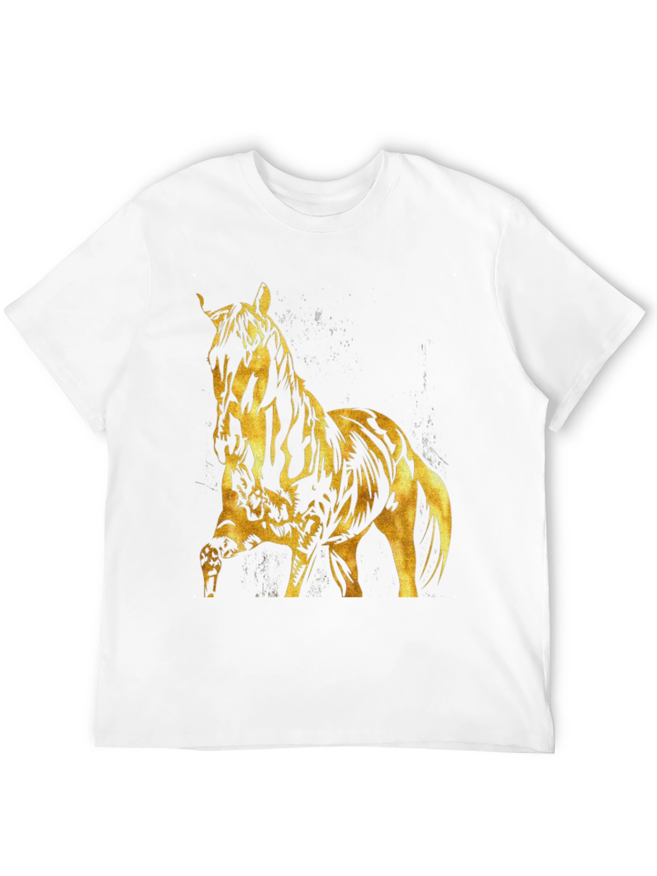 Black Gold Horse Graphic Black T-Shirt view 12