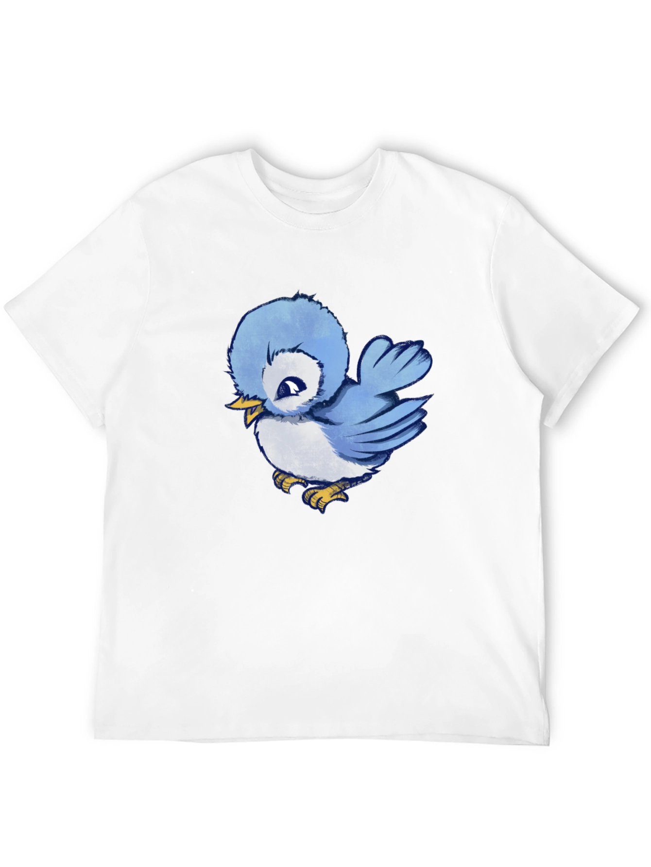Black Cute Blue Bird Graphic T-Shirt - Soft Cotton Tee view 12