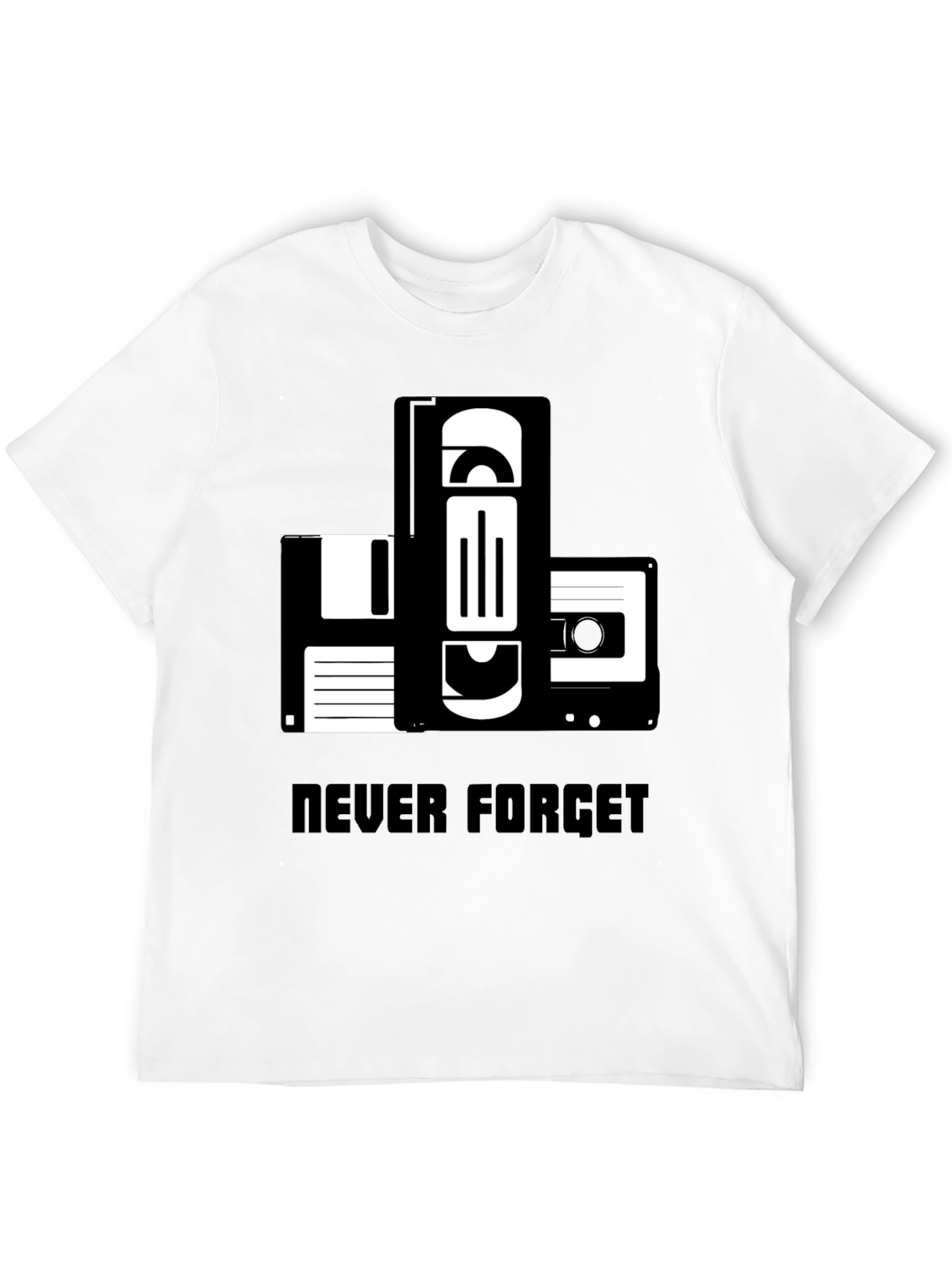 Black Retro Media T-Shirt: Never Forget view 12