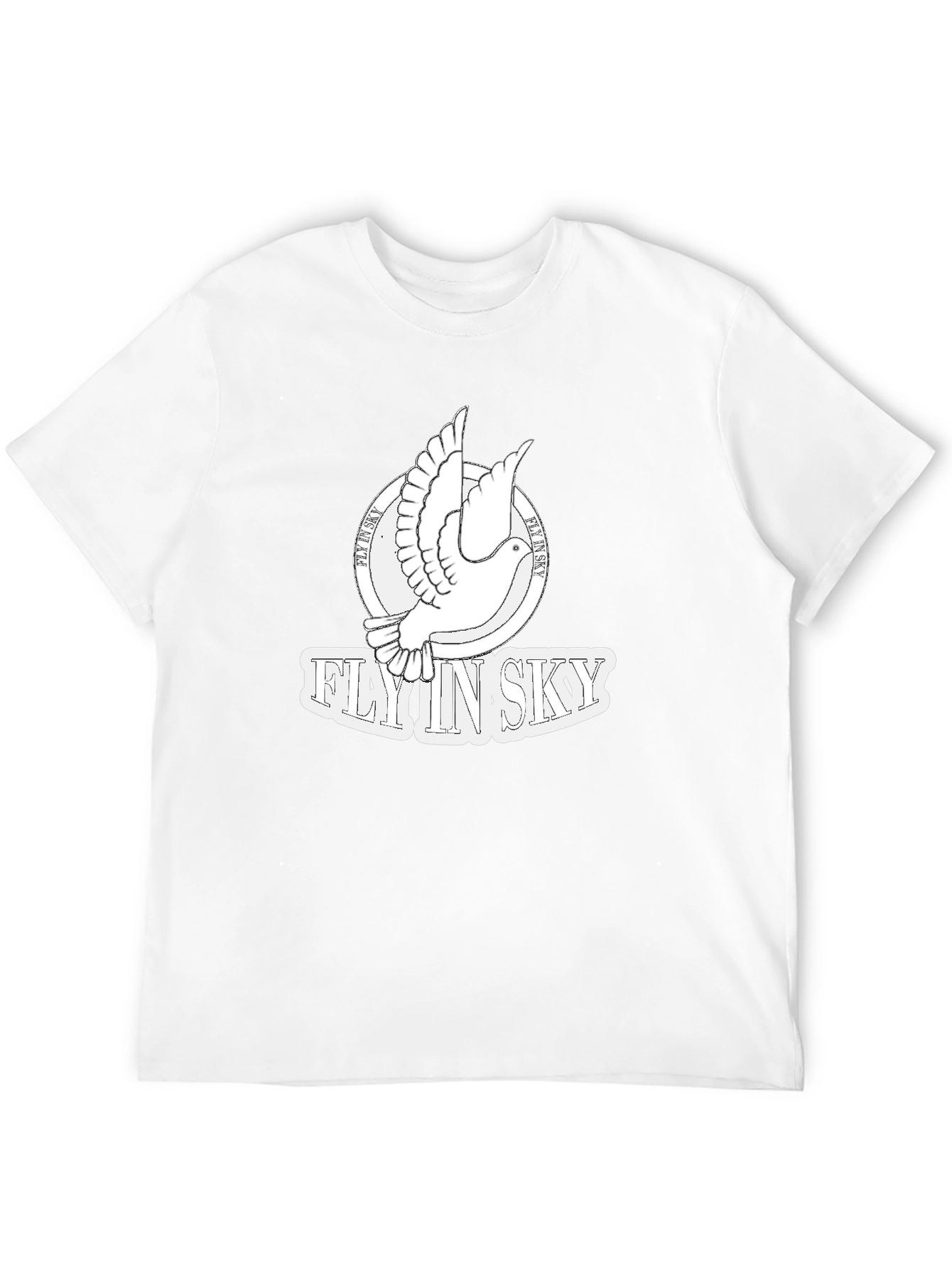 Black Fly In Sky Dove Graphic Black T-Shirt view 12