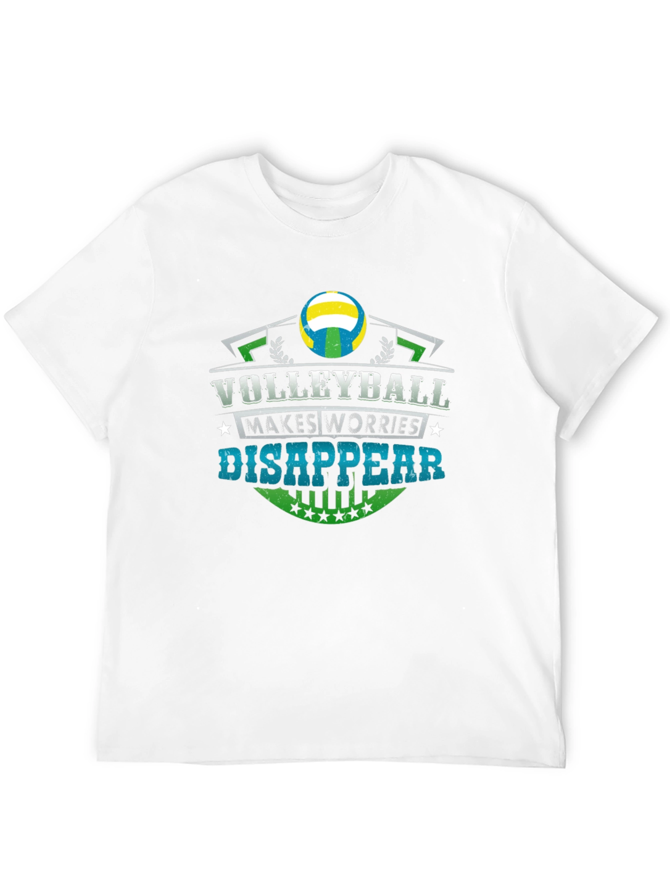 Black Volleyball Makes Worries Disappear Black T-Shirt view 12