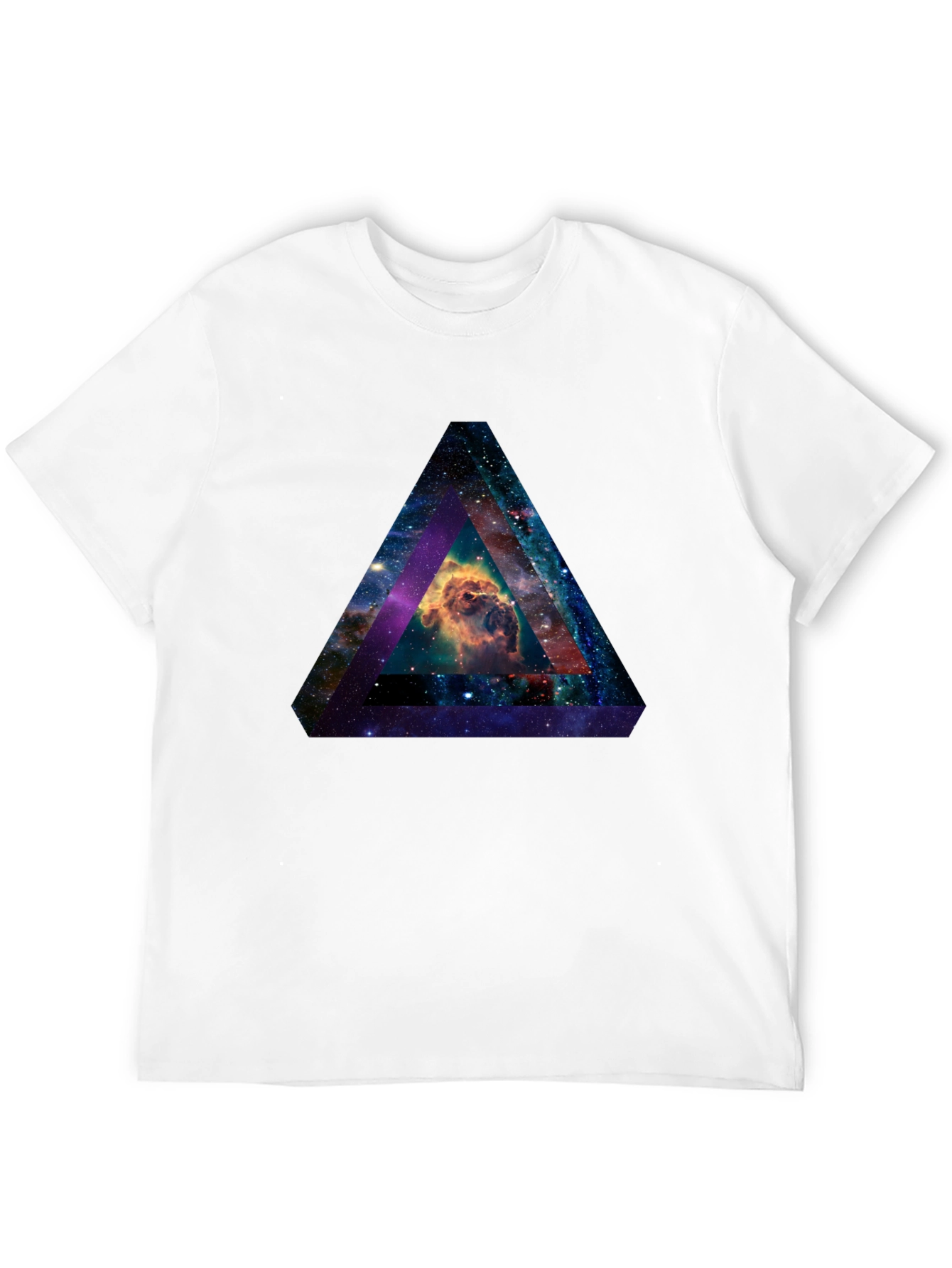 Black Nebula Triangle Graphic T-Shirt view 12