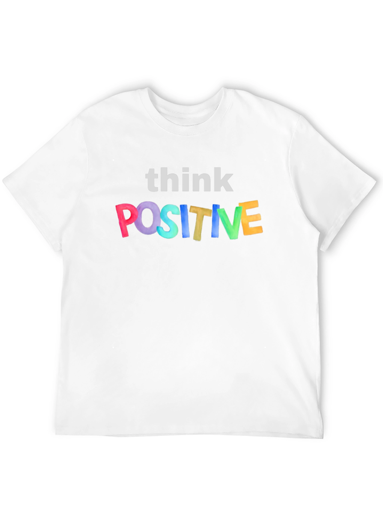 Black Think Positive Graphic Tee - Black Unisex T-Shirt view 12