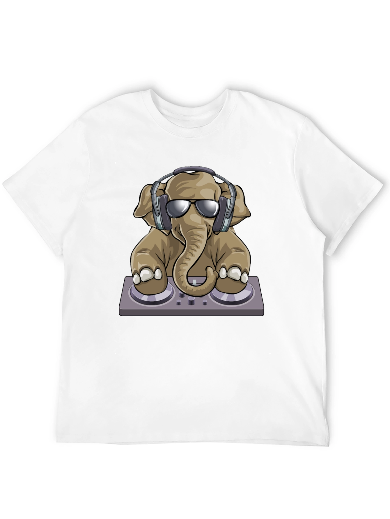 Black DJ Elephant T-Shirt - Cool Graphic Tee view 12