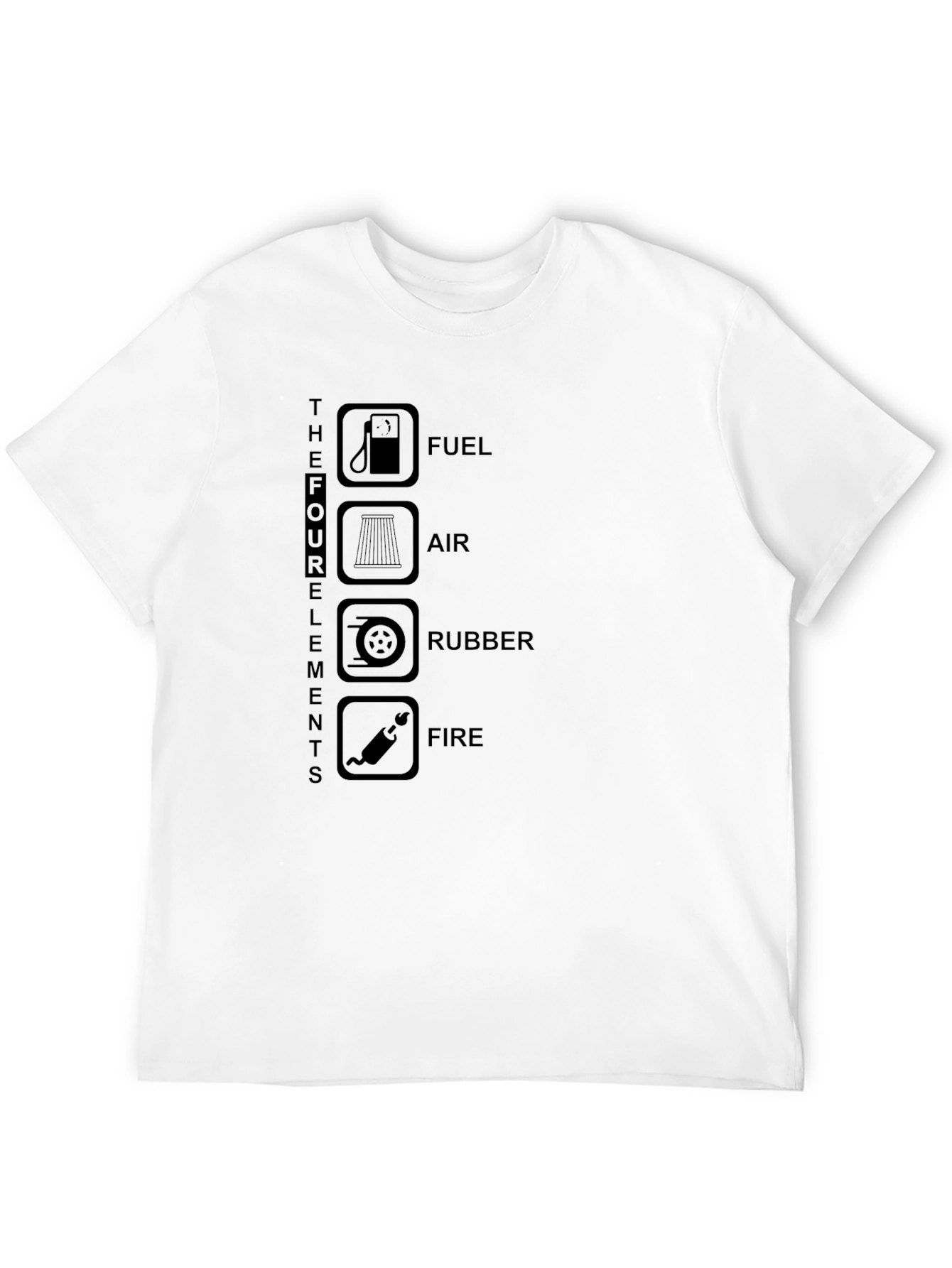 Black The Four Elements T-Shirt - Fuel Air Rubber Fire view 12