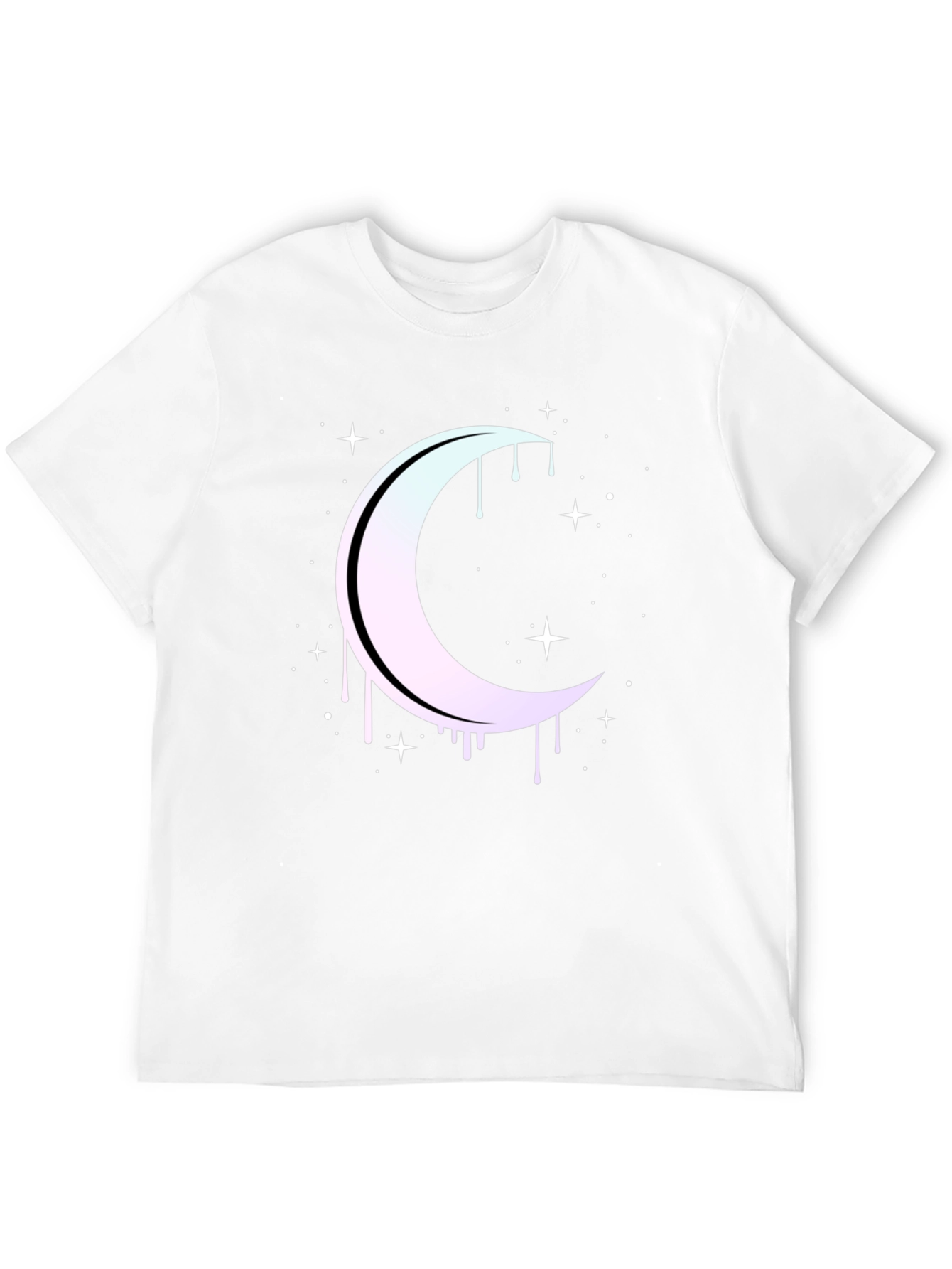 Black Mystic Moon Drip Graphic Tee - Black view 12