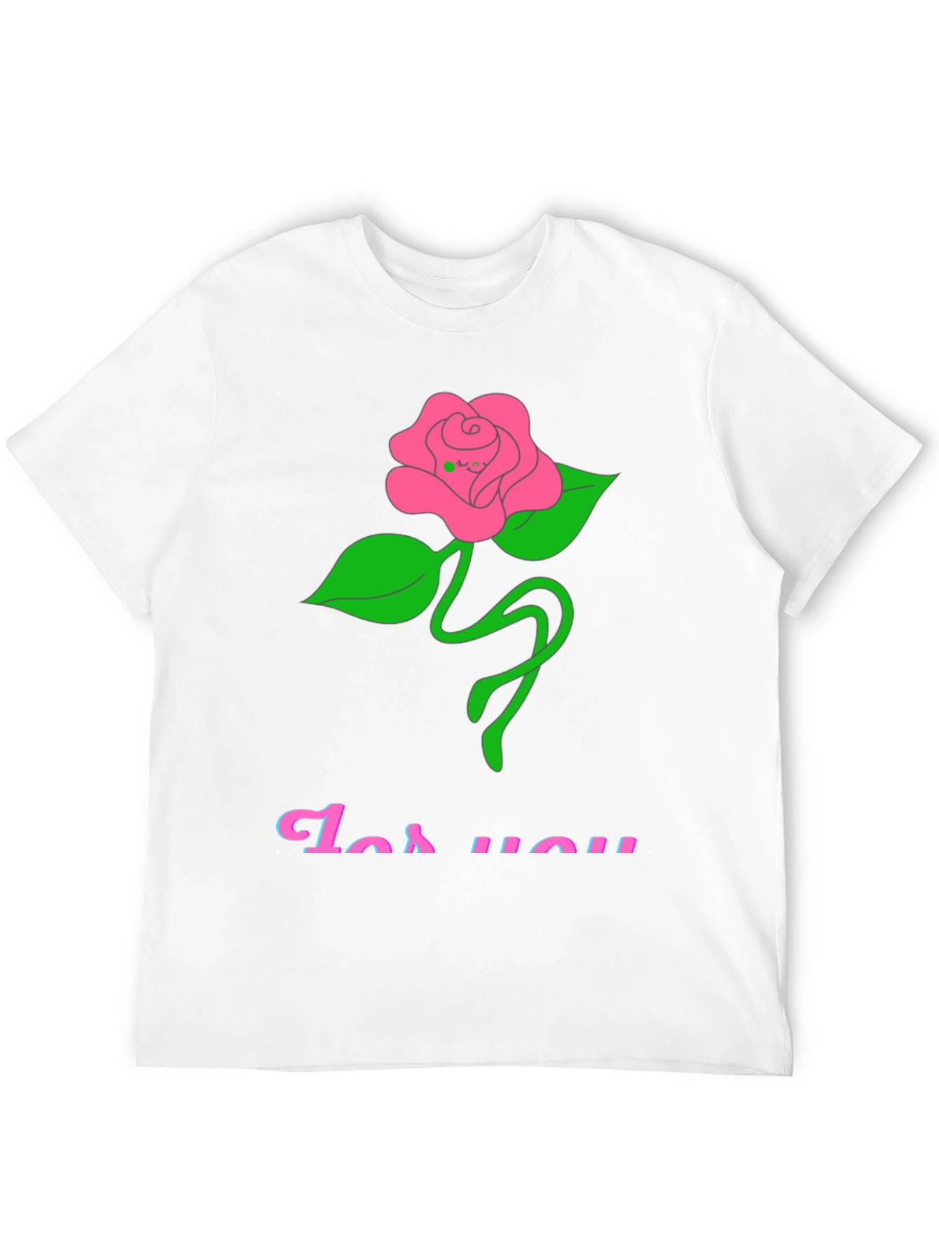 Black Black T-Shirt with Rose "For You" Graphic view 12