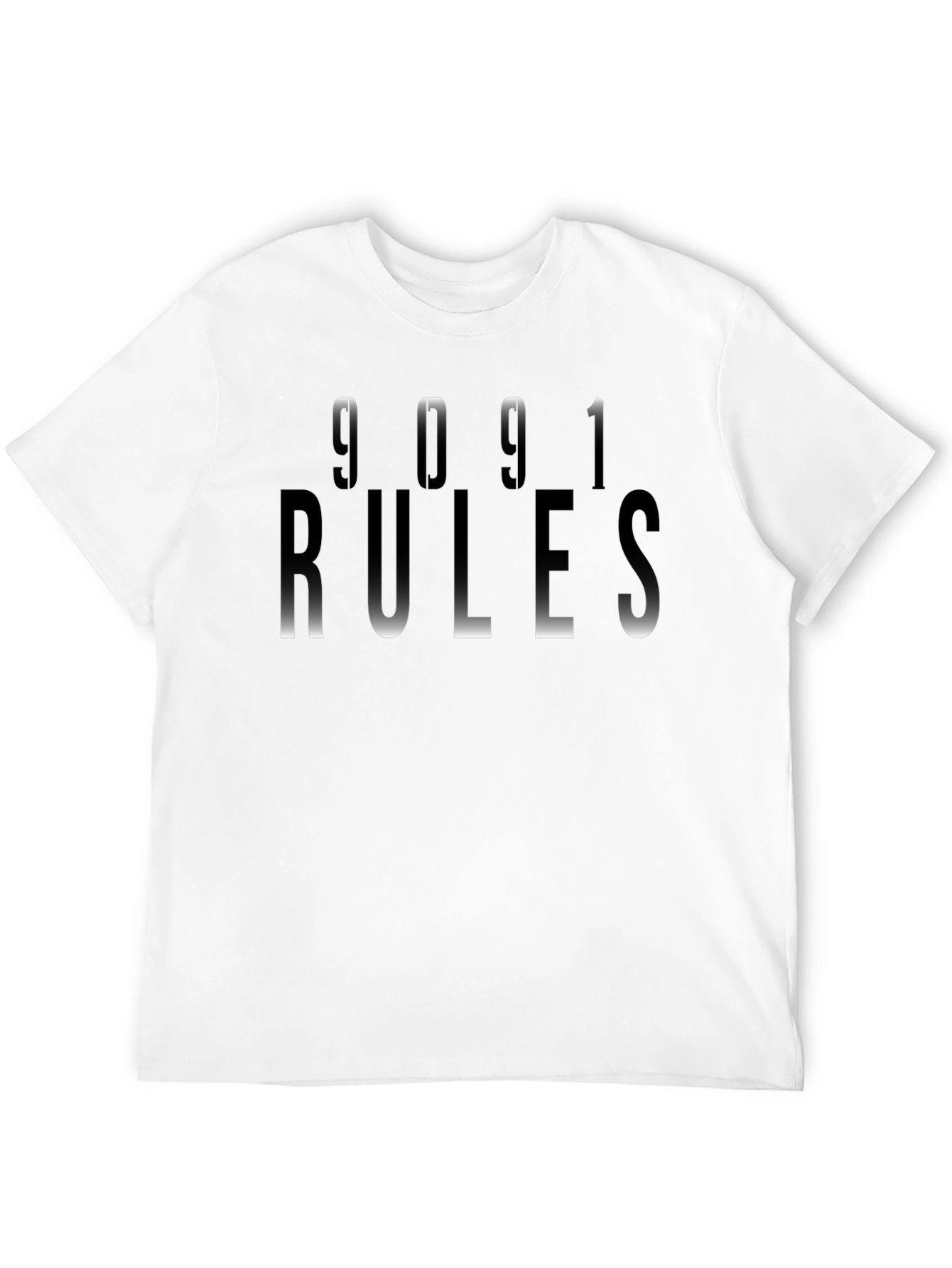 Black 9091 Rules Men's Black Graphic T-Shirt view 12