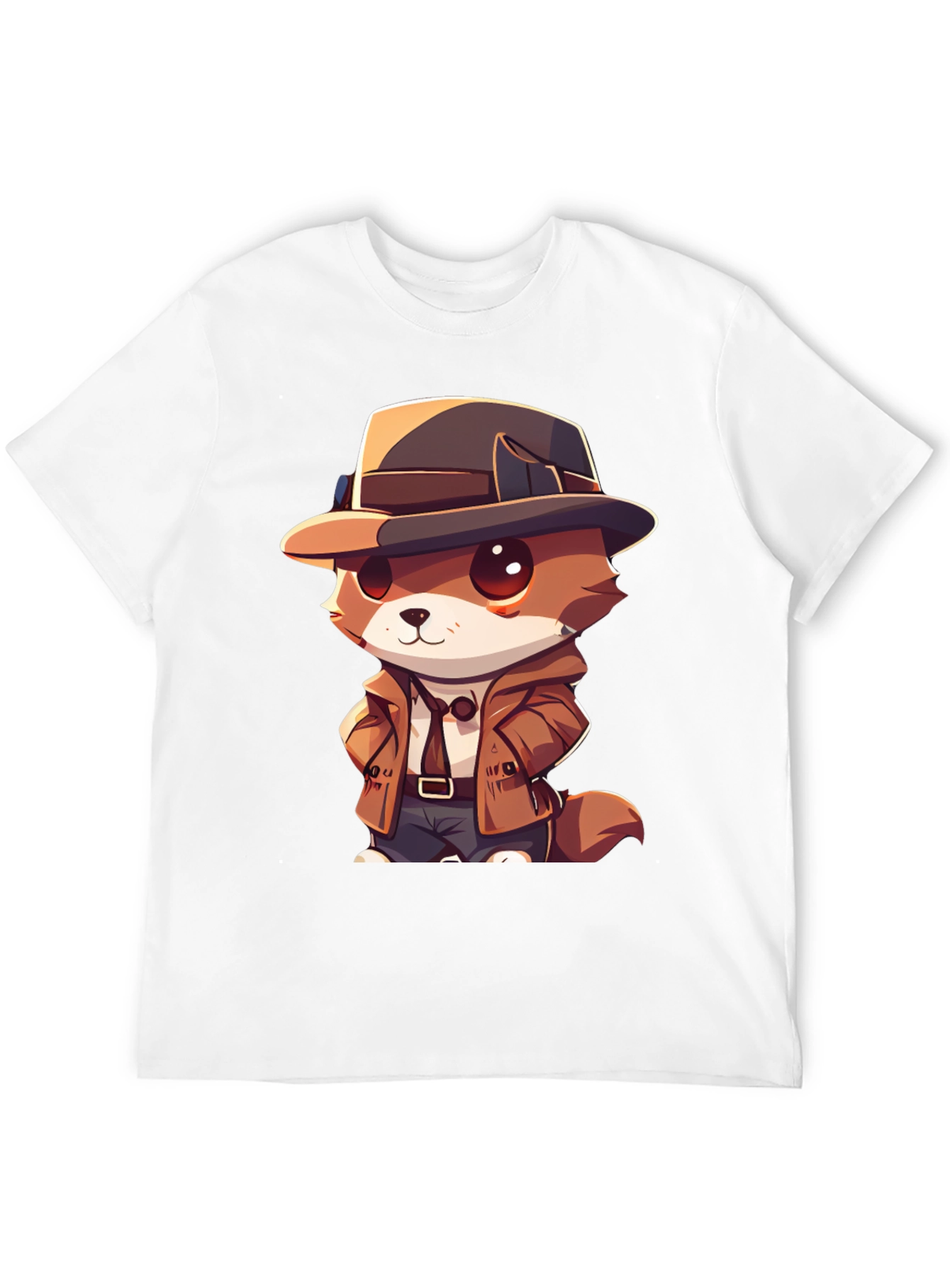 Black Detective Dog T-Shirt - Cartoon Style view 12