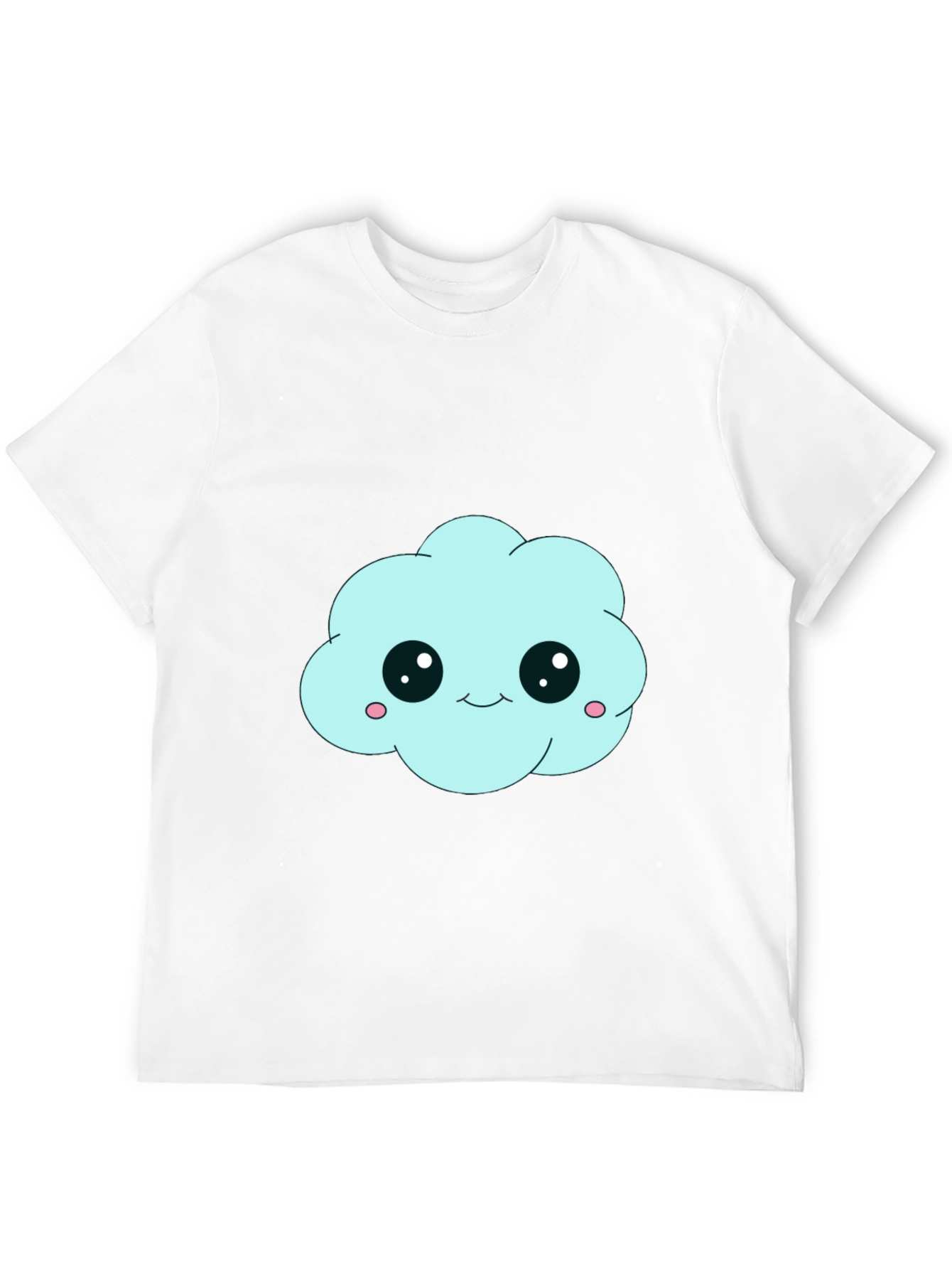 Black Cute Cloud Graphic Black T-Shirt - Unisex view 12
