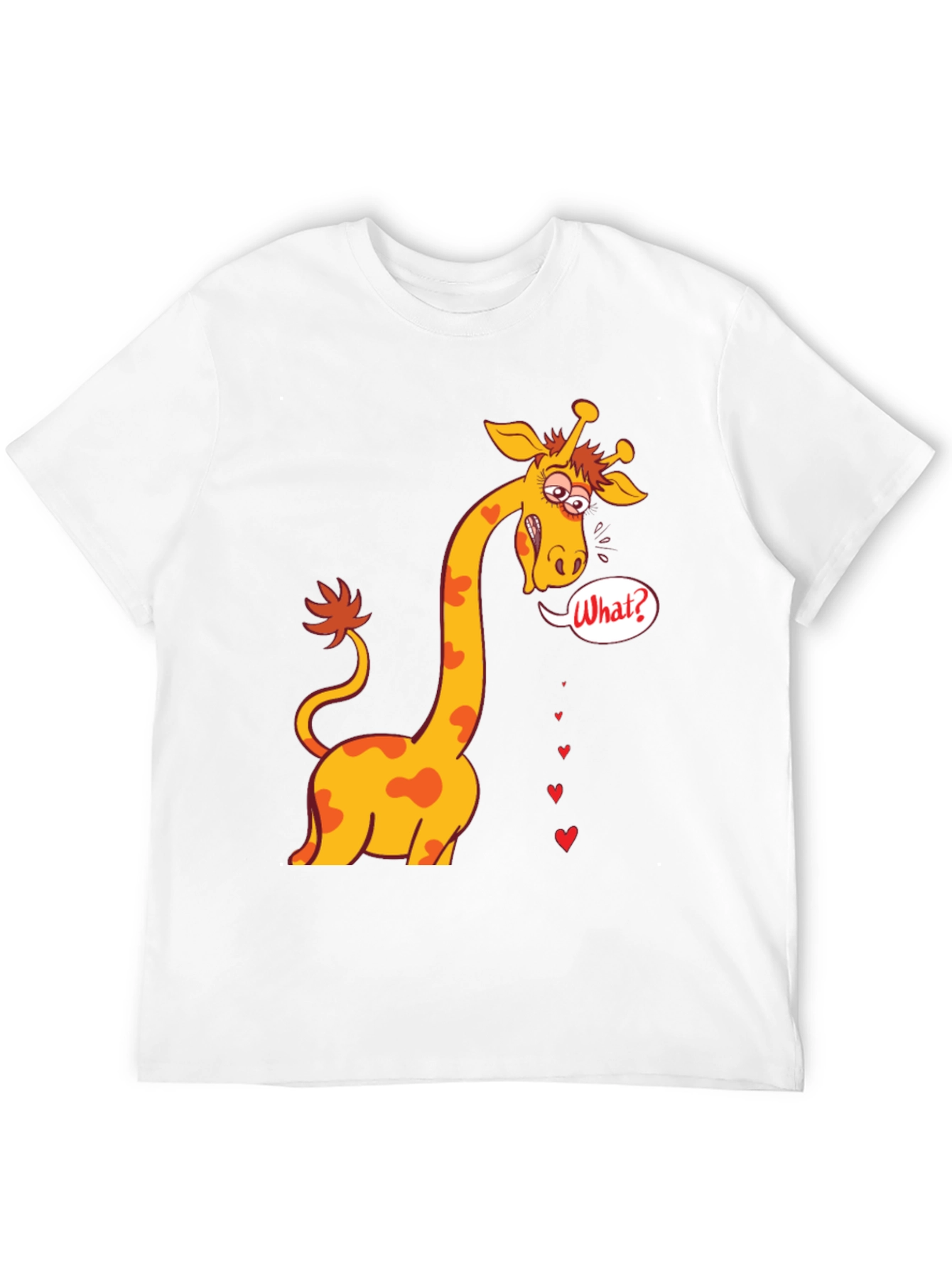 Black Funny Giraffe What? T-Shirt - Black view 12