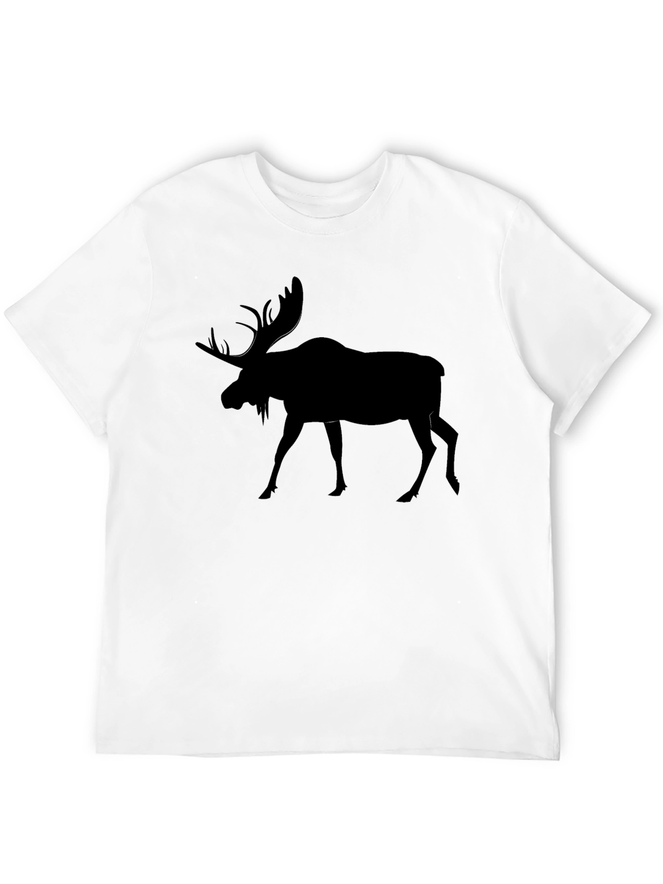 Black Moose Silhouette Black T-Shirt view 12