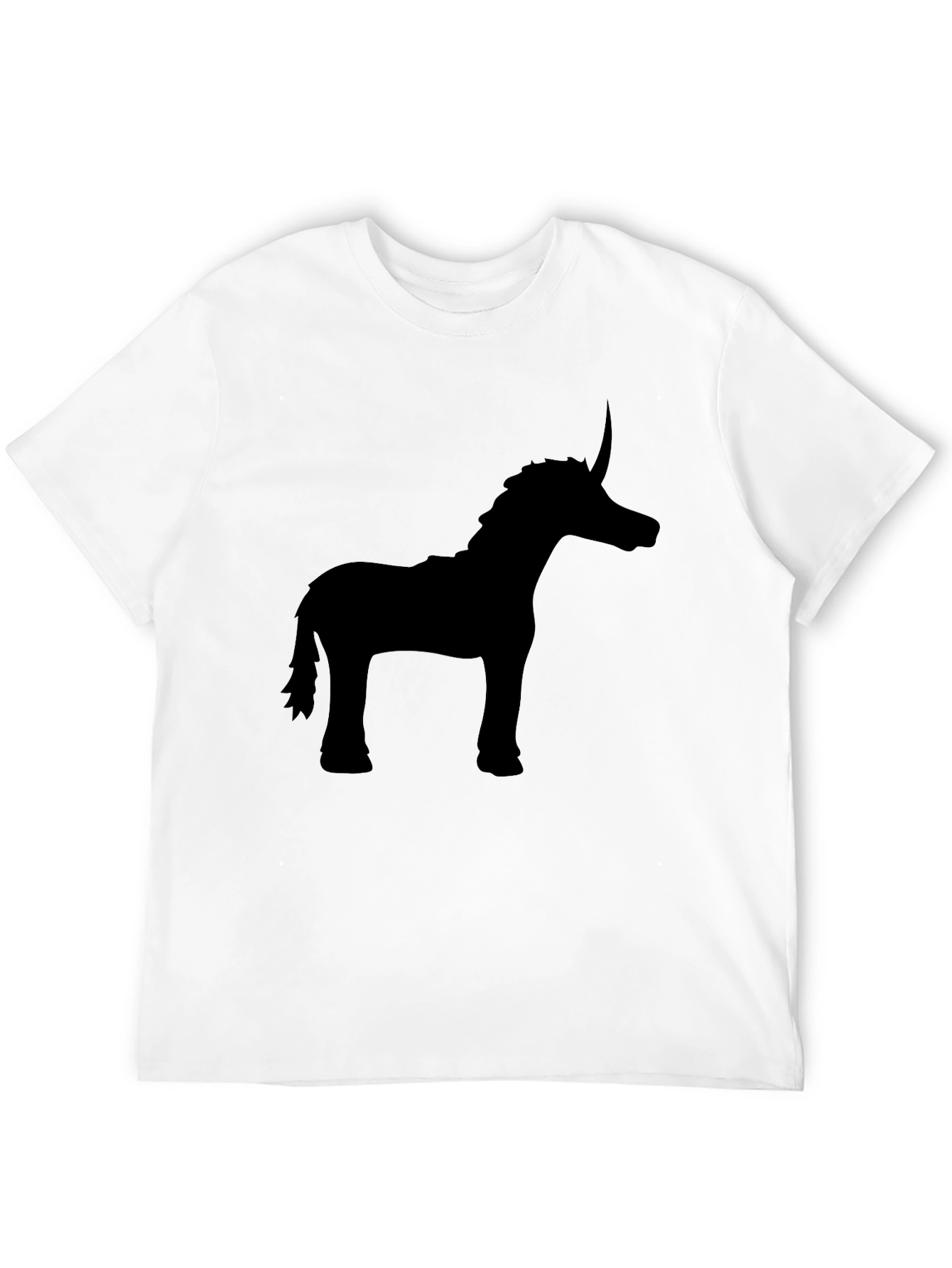 Black Unicorn Silhouette Black T-Shirt - Stylish Men's Tee view 12