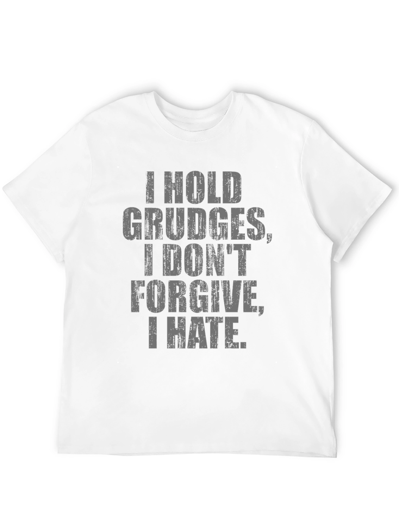 Black I Hold Grudges Slogan Tee - Men's Black T-Shirt view 12