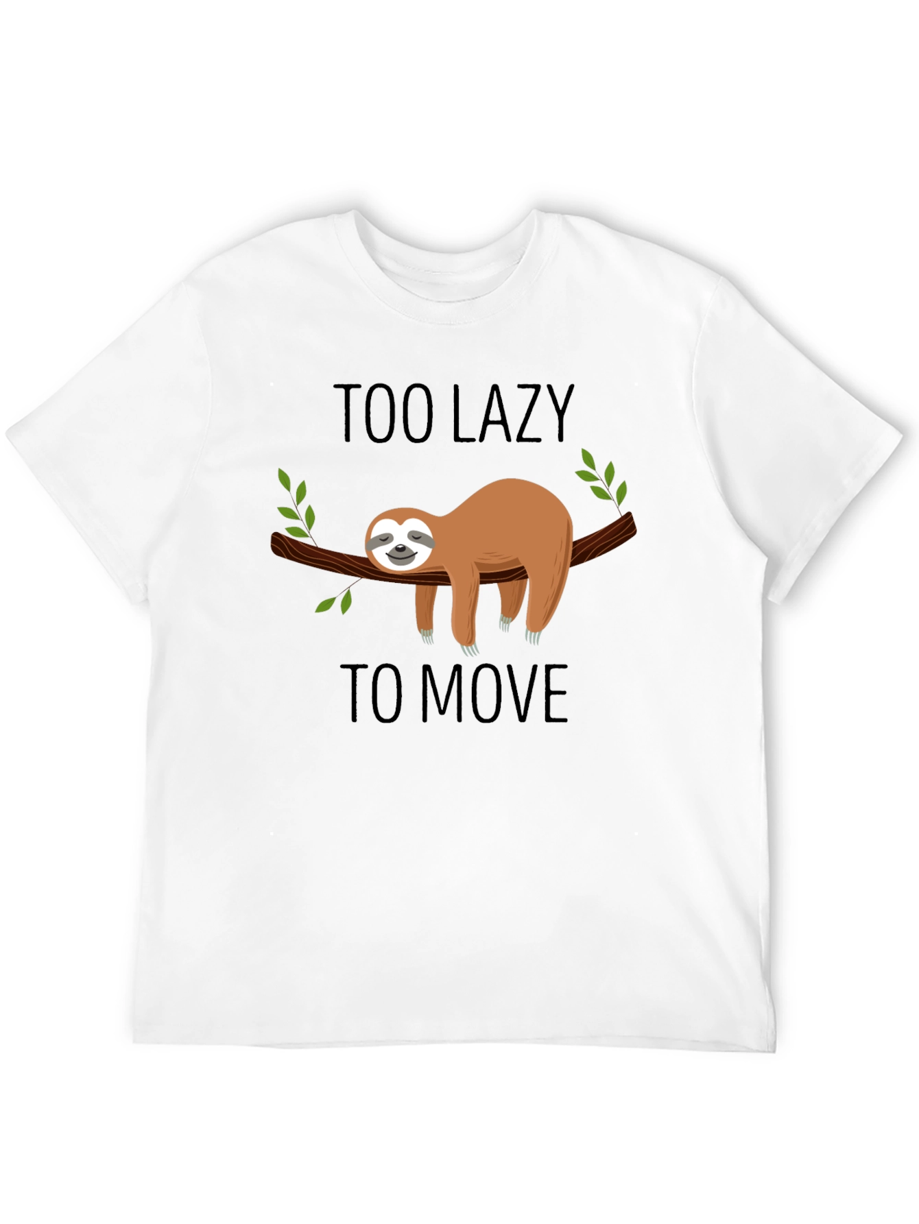 Black Lazy Sloth Graphic T-Shirt - Men's Black Tee view 12