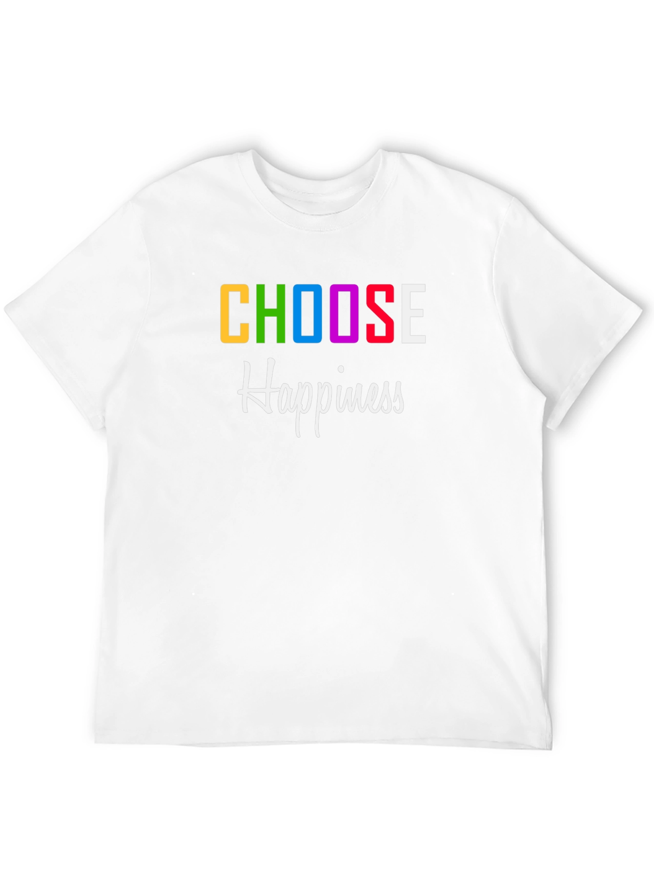 Black Choose Happiness Graphic Print T-Shirt view 12