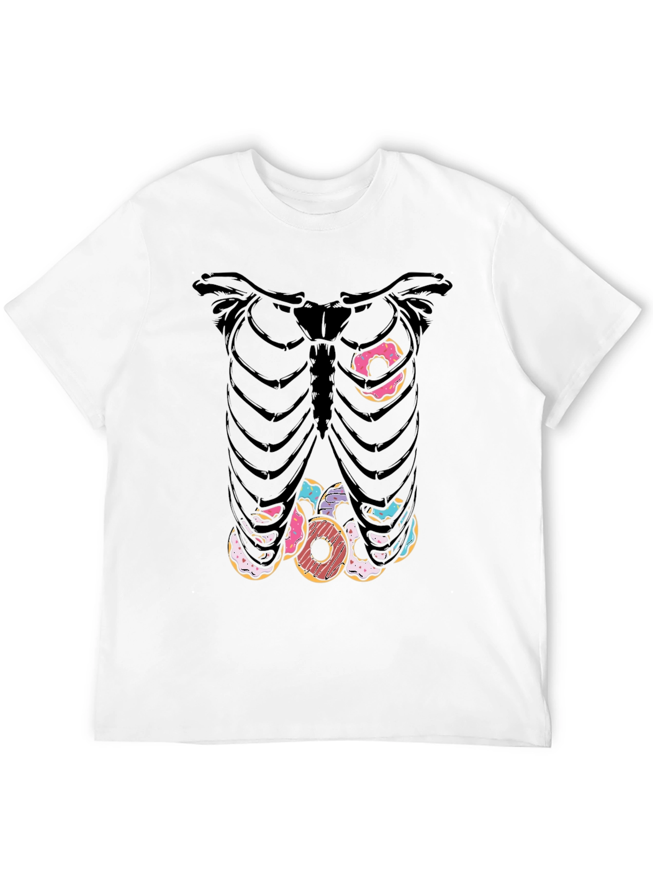 Black Donut Skeleton T-Shirt - Funny Halloween Tee view 12